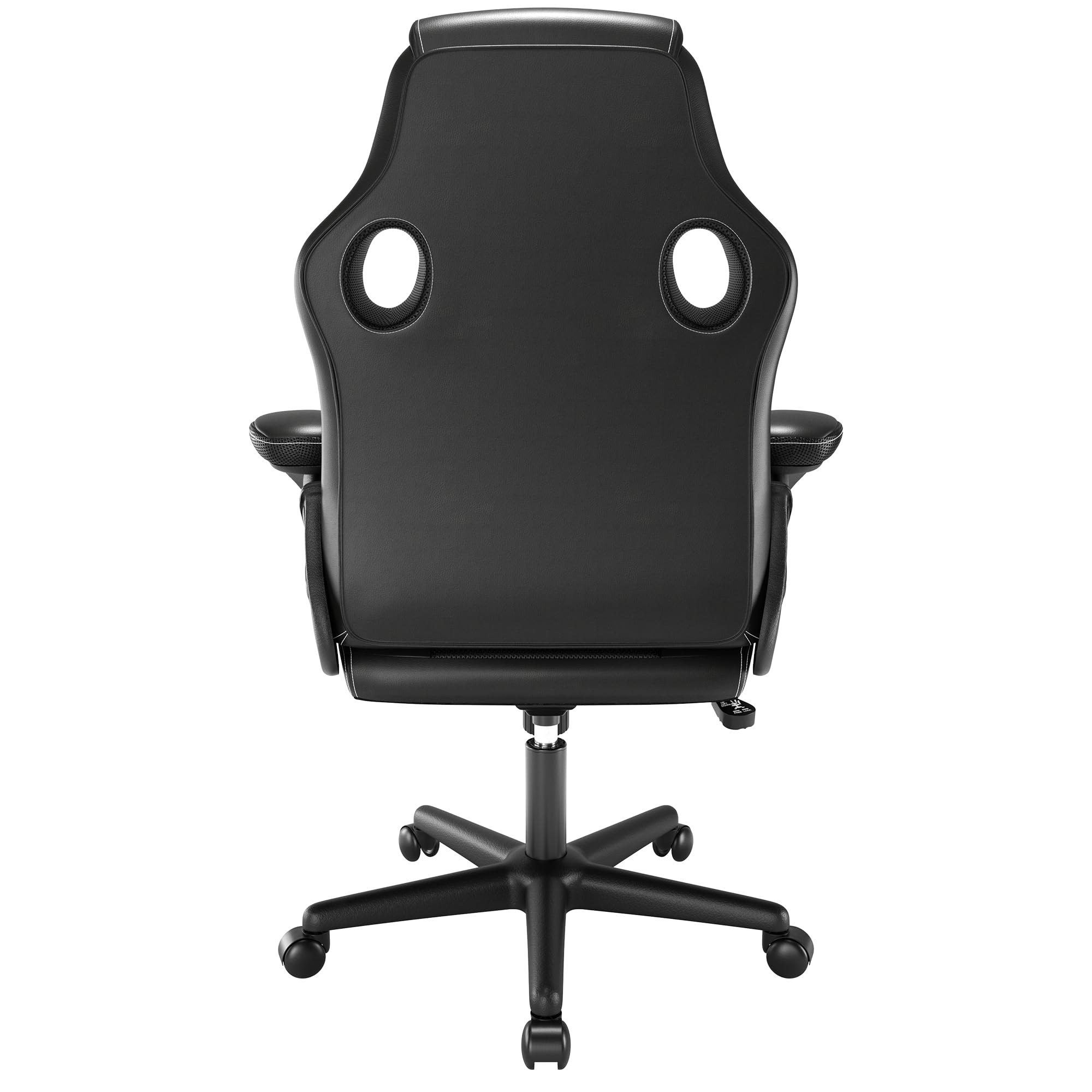 Ergonomic Gaming Chair - Black Leather Racing Style PC & Office Chair with Swivel Base for Computer Work & Desk - Perfect for Home Gaming, Work from Home & Office Use