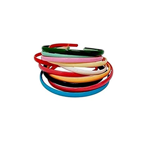 IMTION 24-Pack Multicolor Neon Hair Bands for Women & Girls - Sleek Plastic Hair Ties for School, Work, Sports & Everyday Use