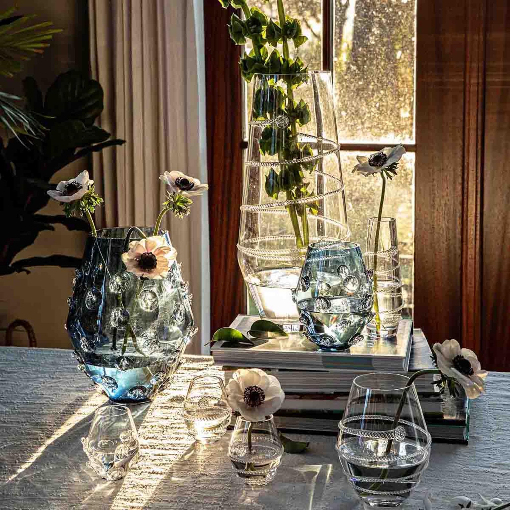 Juliska Clear Mini Vases Set of 3 - Small Glass Bud Vases for Flowers, Home Decor, Wedding Centerpieces & Tabletop Arrangements