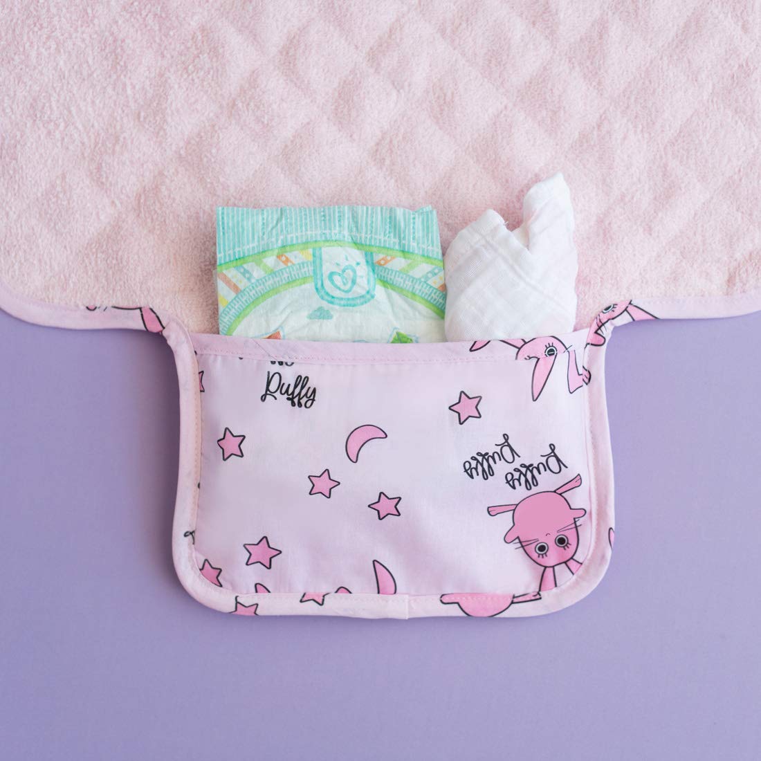 **Milk&Moo Waterproof Portable Baby Changing Pad - Ultra Soft Foldable Diaper Mat for Nursery, Travel & On-the-Go - Lightweight Design for Baby Changing Station (Pink)**    *(Perfect for diaper changes at home, in the car, or while traveling – keeps baby comfortable and mess-free!)*