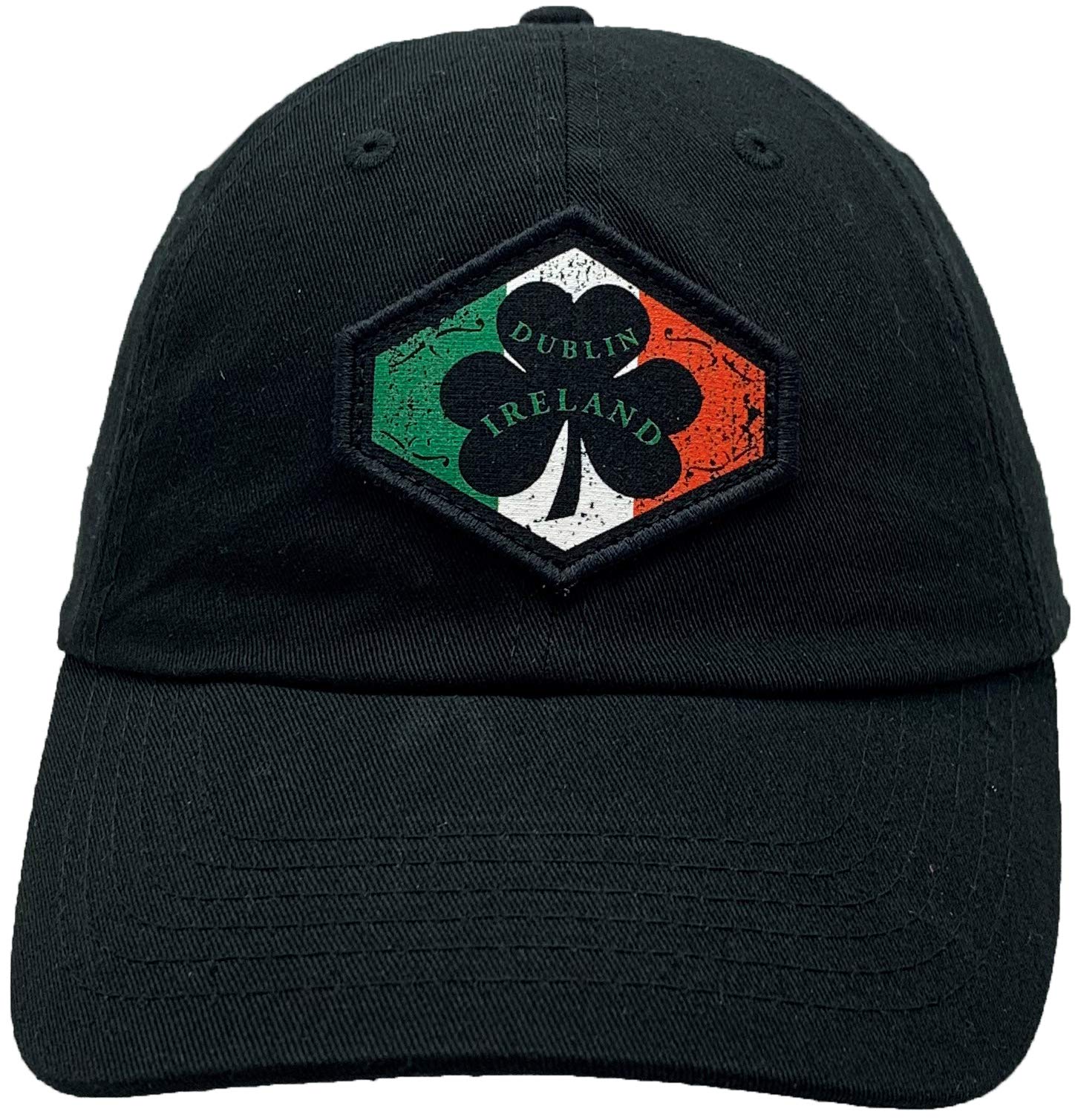 Dublin Ireland Flag Patch Slouch Hat with Buckle Back - Adjustable Vintage Style Hat for Irish Pride, St. Patrick's Day & Celtic Events