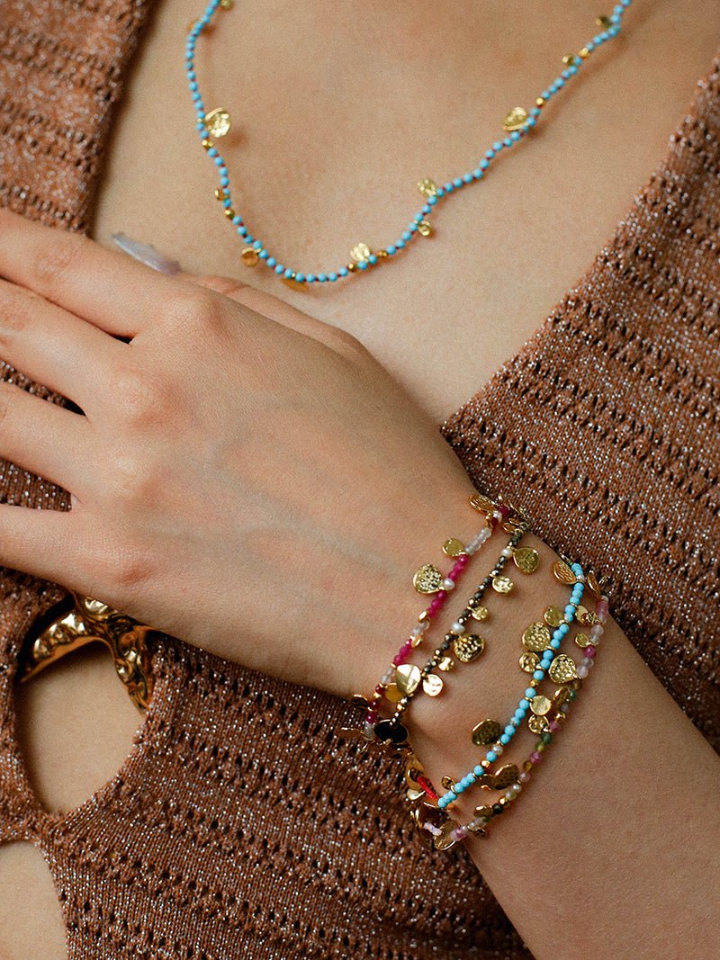 Boundless Spirit Woven Natural Stone Bracelet - Genuine Tourmaline Beaded Jewelry for Women | Perfect for Yoga, Meditation & Spiritual Healing