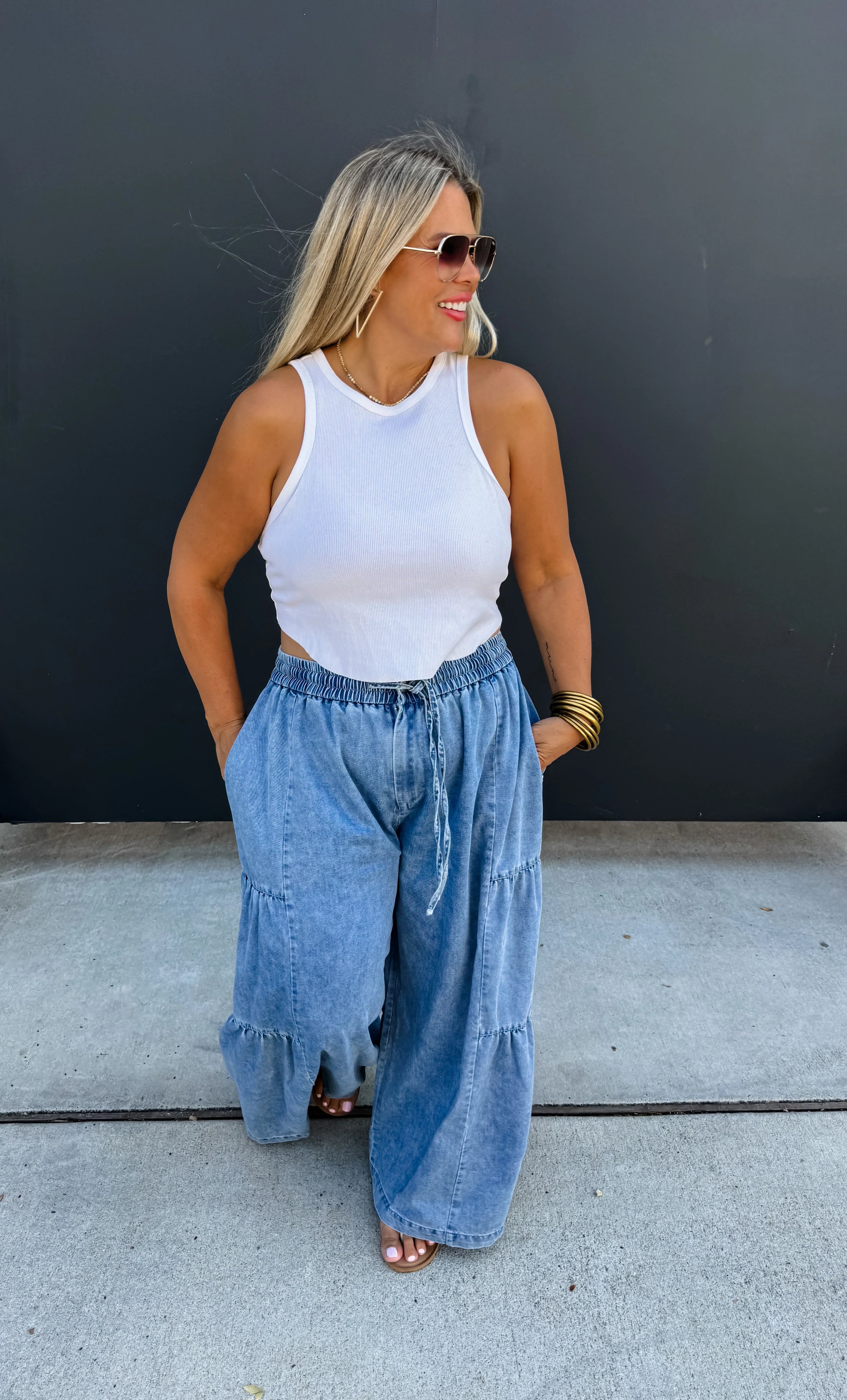 PREORDER: Echo Boho Pants - Women's Flowy High Waisted Hippie Pants for Yoga, Beach & Festival Wear | Comfortable Bohemian Palazzo Trousers