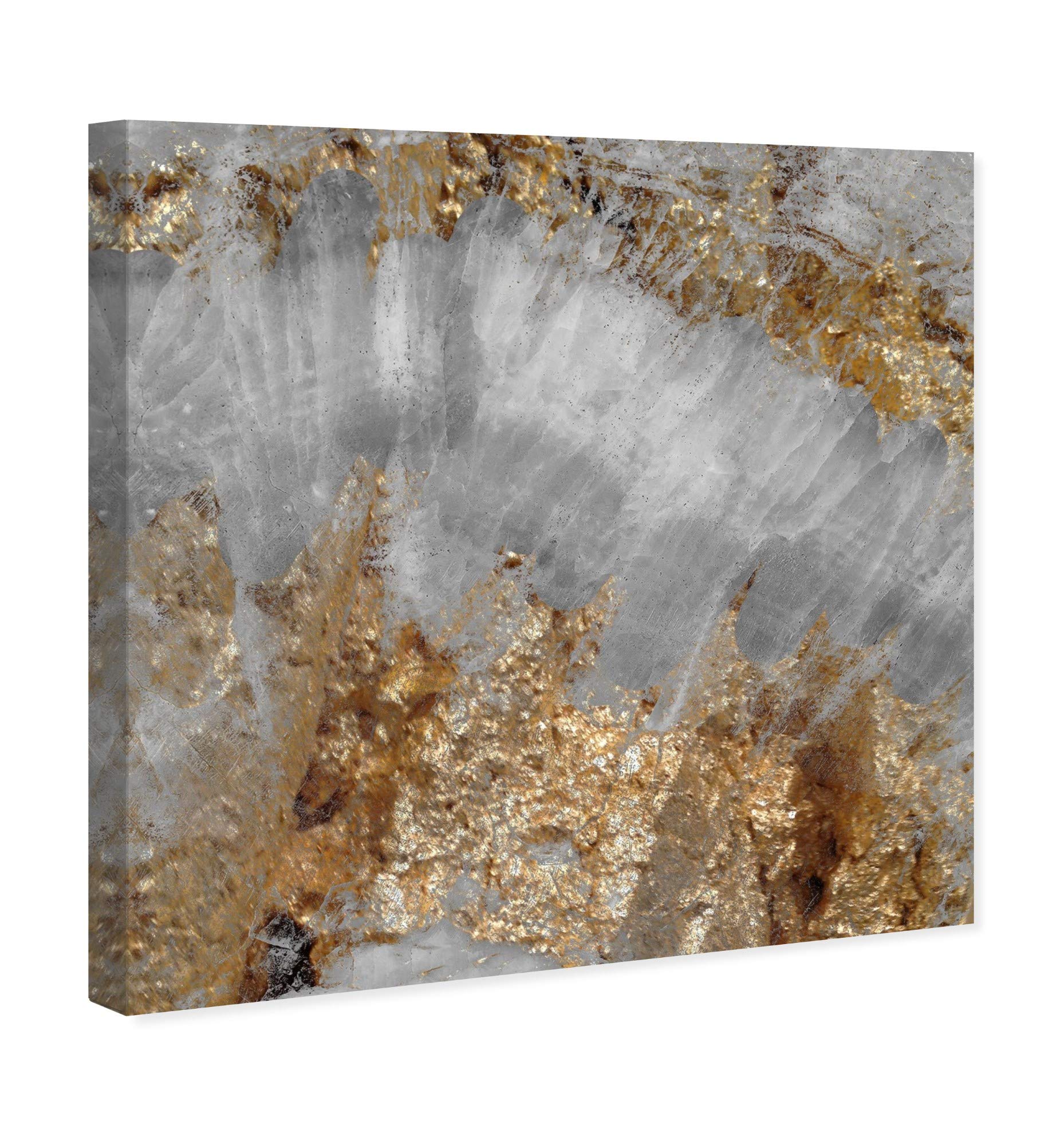 Oliver Gal Artist Co. Abstract Wall Art Canvas Print - 'Adore Crystals' Home Decor in Gold & Gray, 30x30 Inches | Perfect for Living Room, Bedroom & Office Wall Decor