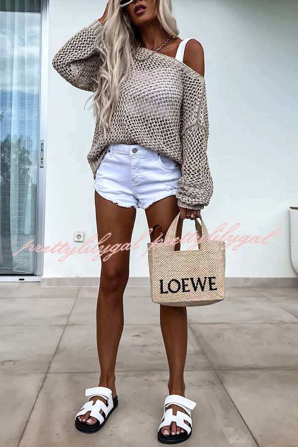 Stylish Long Sleeve Beach Cover Up - Breathable Hollow Loose Top for Women | Perfect for Vacation, Poolside, and Summer Outings