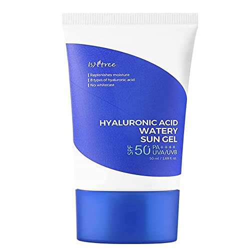 ISNTREE Hyaluronic Acid Watery Sun Gel SPF 50ml (1.69 fl.oz) - Korean Skincare Sunscreen with Hydration for Face & Body | K-Beauty, Daily UV Protection, Lightweight for Makeup Base & Outdoor Activities