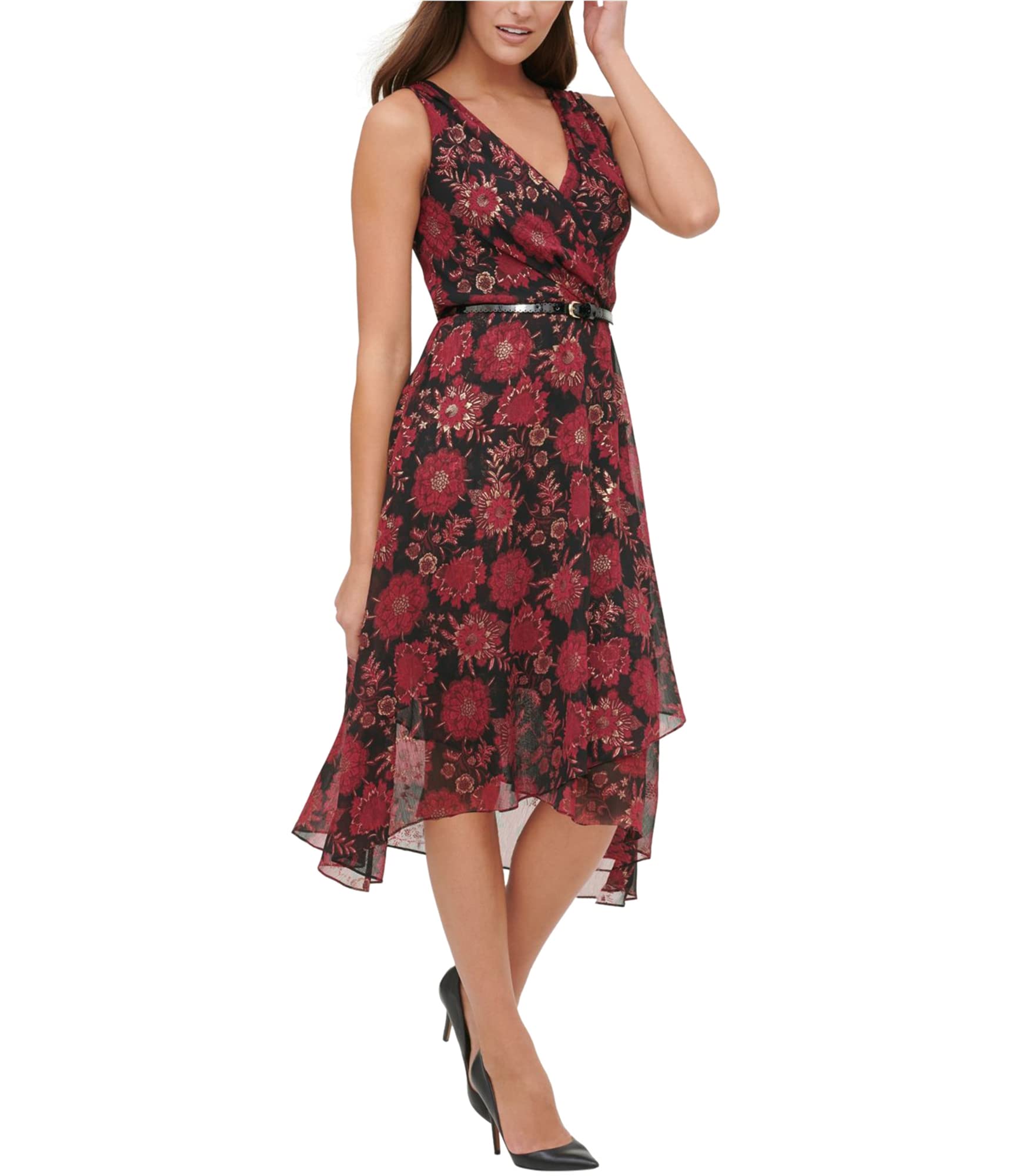 Tommy Hilfiger Women's Floral Print Midi Dress - Elegant Summer Casual & Party Wear for Women