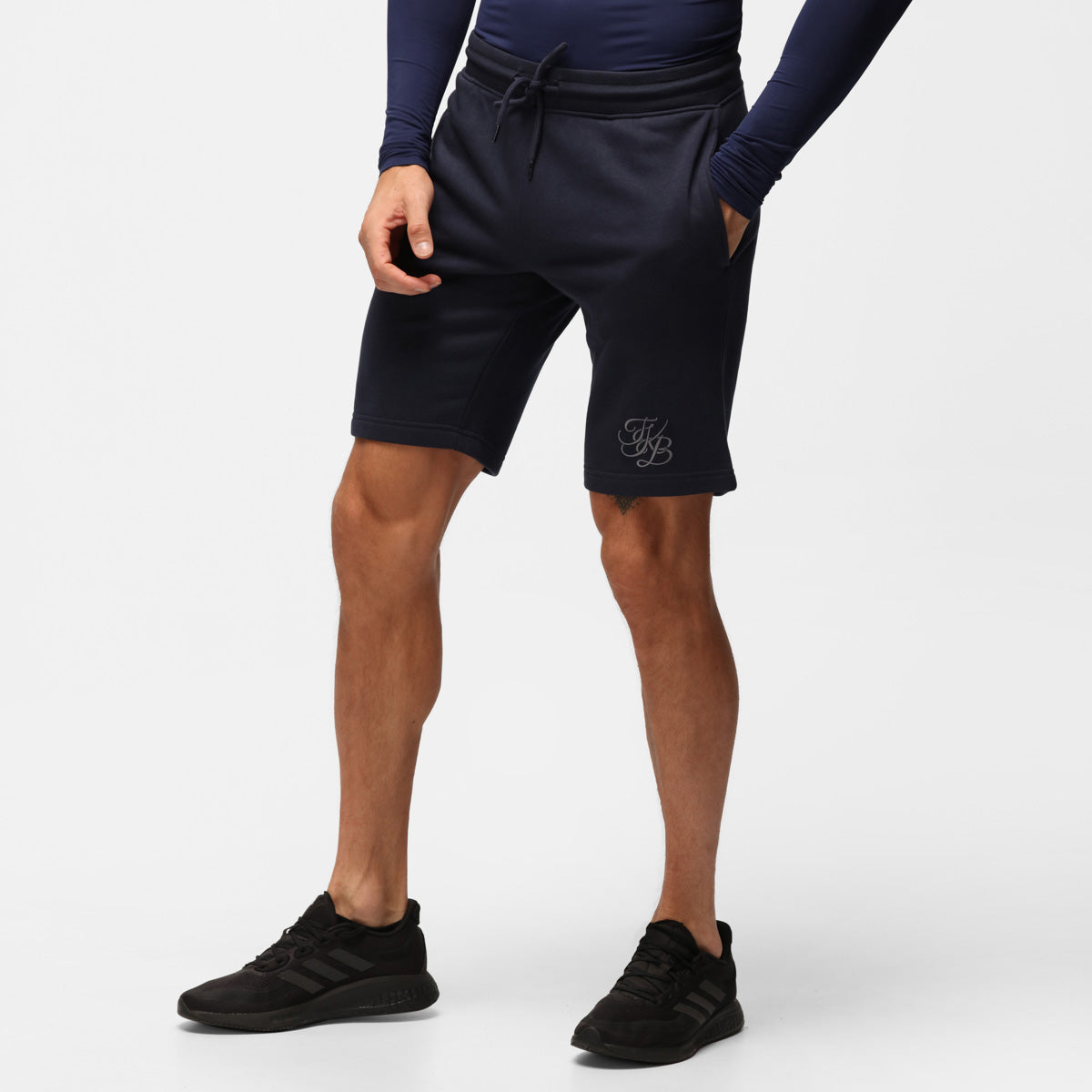 TKB Men's Navy Blue Organic Cotton Sweat Shorts - Comfortable Lounge & Workout Shorts for Casual Wear, Gym, and Home Relaxation