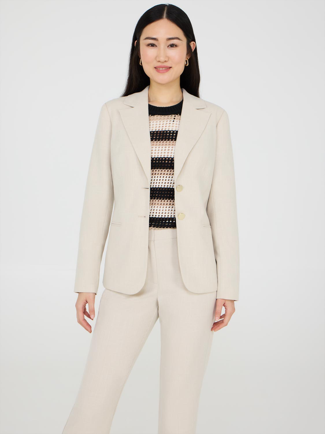 Stylish Women's 2-Button Blazer Jacket for Office & Business - Professional Slim Fit Blazer for Work, Interviews & Formal Events