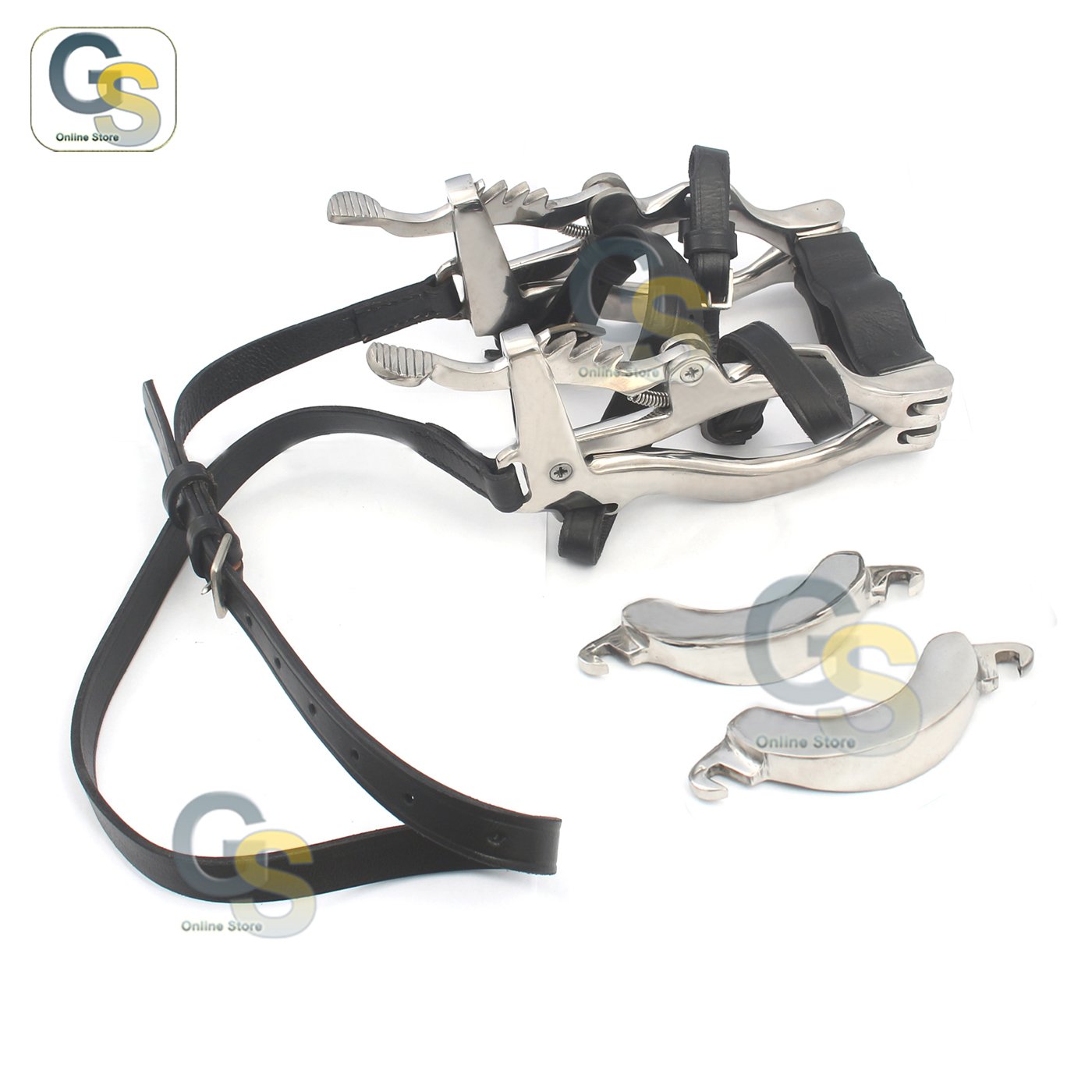 G.S Equine Series 2000 Millennium Stainless Steel Horse Dental Speculum with Floats & Leather Straps - Veterinary Dentistry Tool for Upper/Lower Jaws - Perfect for Equine Dental Exams & Floating Procedures