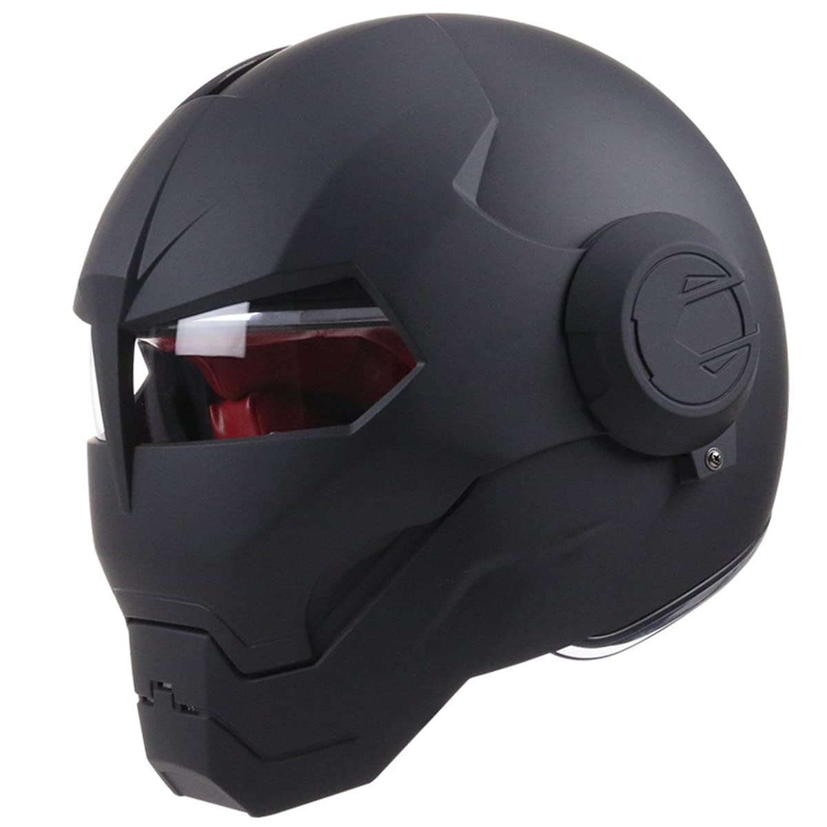 Motorcycle Helmet Full Face Predator Style - DOT Certified Matte Black Flip Open Helmet for Motorcycle, Scooter, Club Parties, Cosplay, and Outdoor Adventures