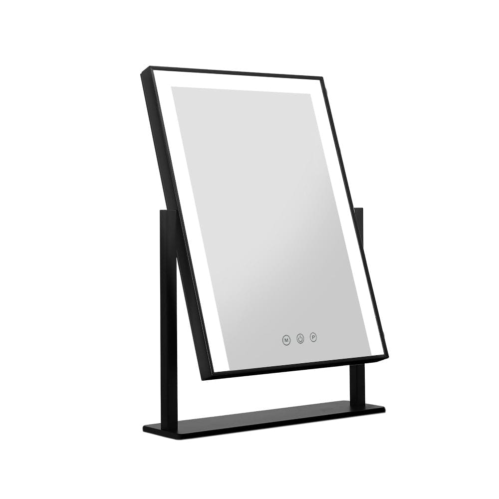 Embellir 30x40cm LED Lighted Makeup Mirror - Adjustable Standing Vanity Mirror with Bright Lights for Perfect Makeup Application - Ideal for Home, Salon, and Travel Use