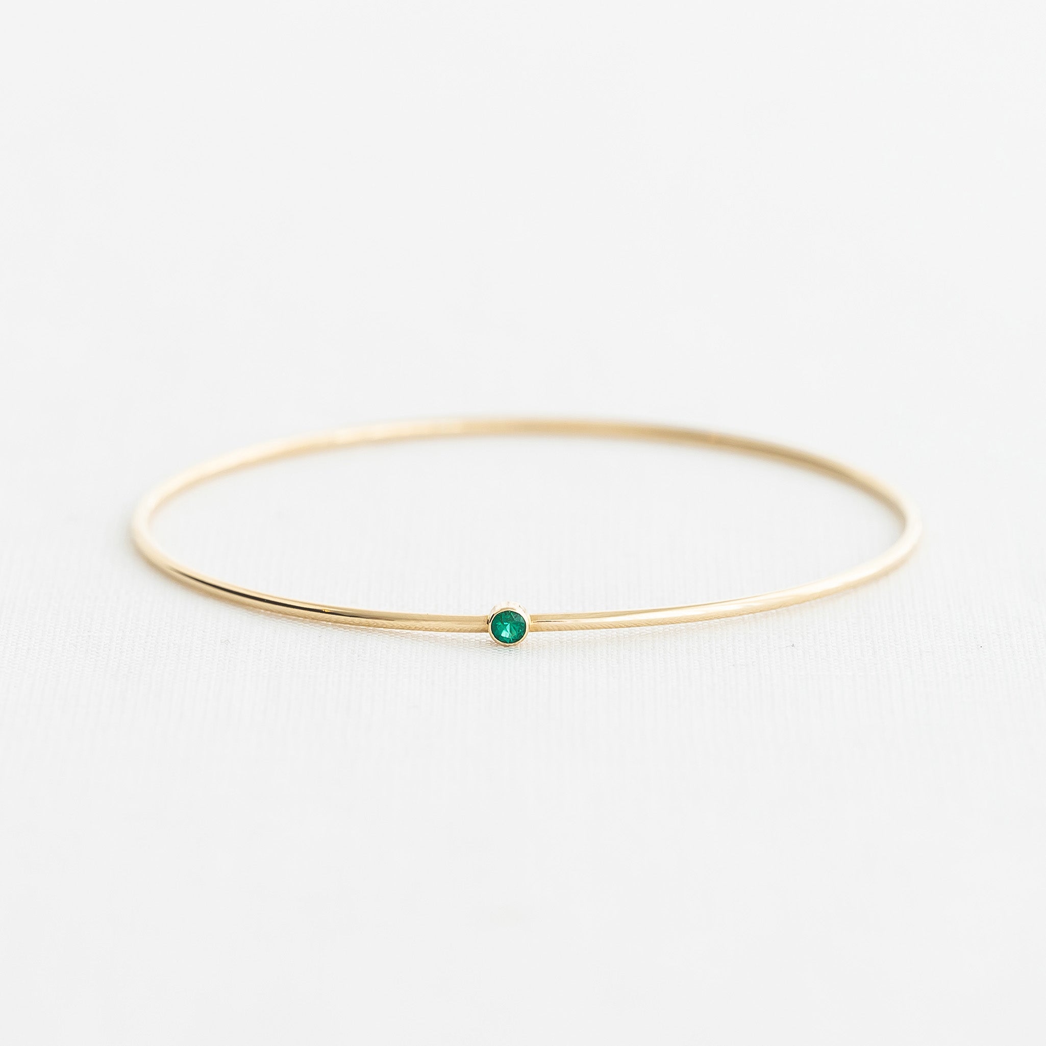 Birthstone Bangle Bracelet - Heavy Weight Sterling Silver Jewelry for Women | Perfect Gift for Birthday, Anniversary & Special Occasions