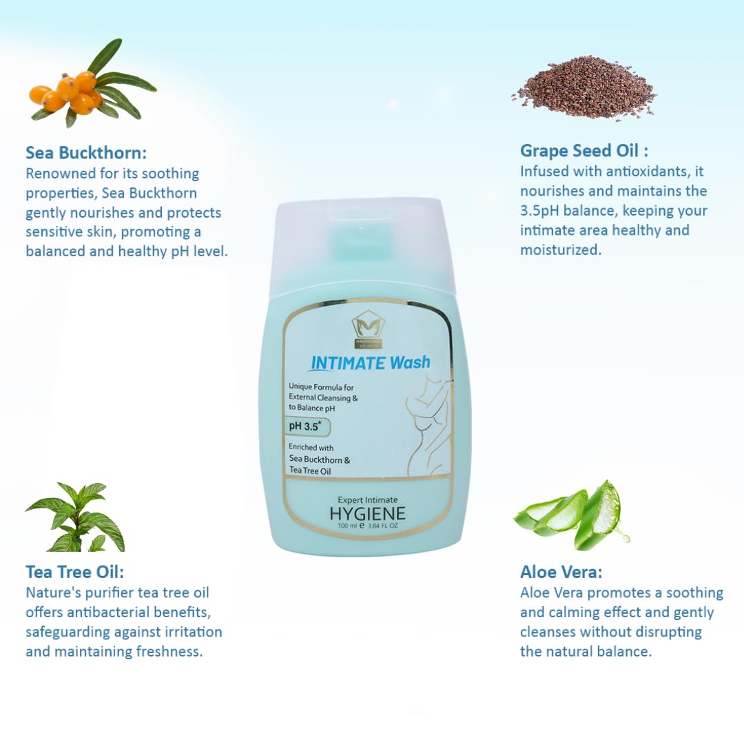 **Natural pH-Balanced Intimate Wash for Women – Prevents Itching, Irritation & Dryness | Dermatologist & Gynecologist Approved | 3.5 pH Formula | 100ml – Ideal for Daily Feminine Hygiene & Sensitive Skin Care**
