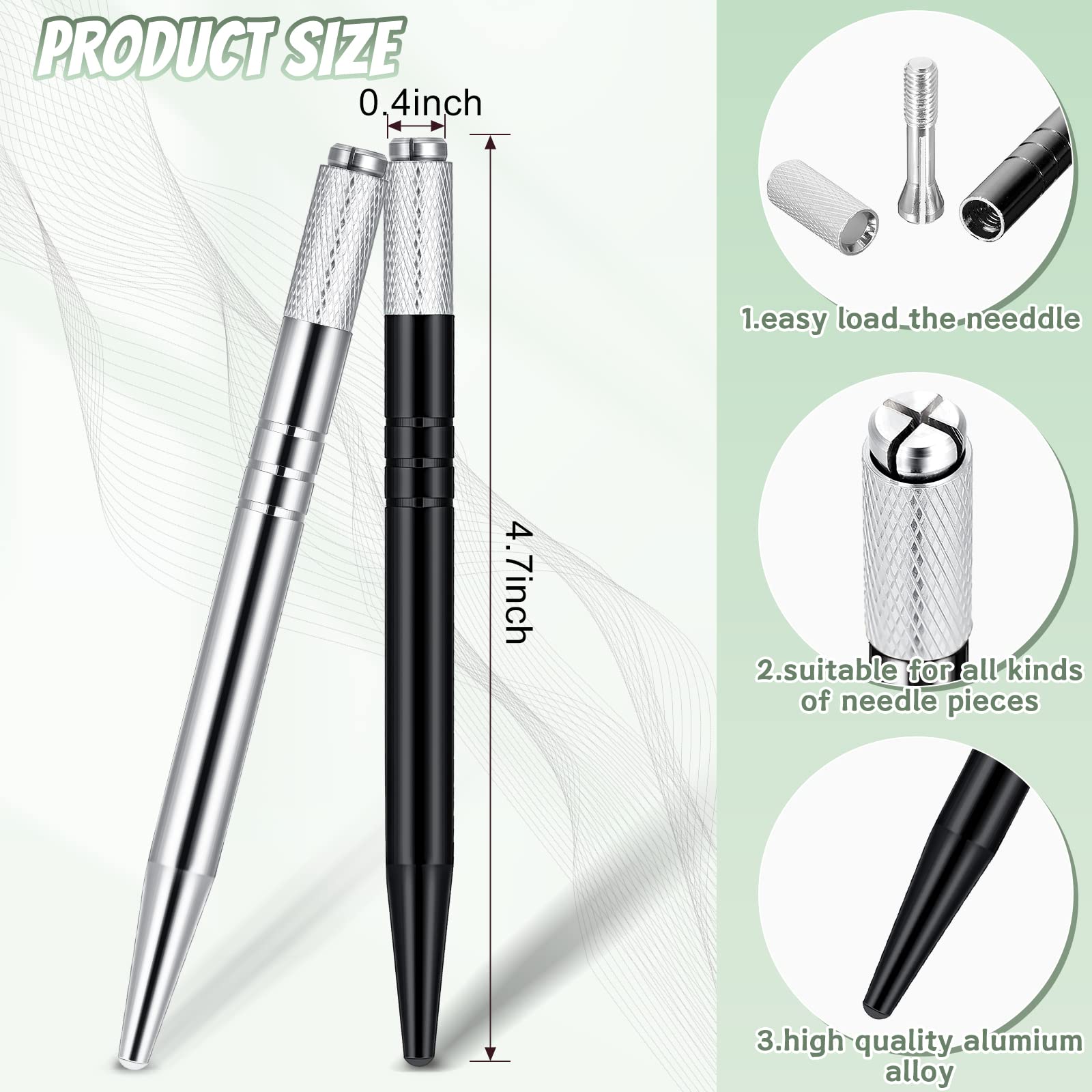 10-Piece Microblading Pen Set - Manual Eyebrow Microblade Tools with Aluminum Handles (Silver & Black) - Professional Salon-Grade Makeup Supplies for Perfect Eyebrow Shaping & Tattooing