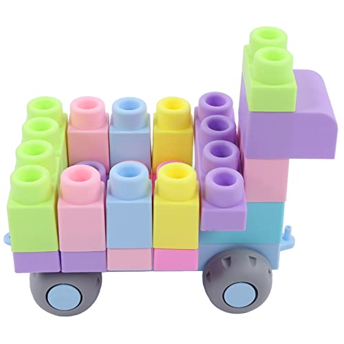 Soft Building Blocks for Toddlers - 37pcs Bright Color Vinyl Educational Toys for Hand-Eye Coordination & Early Learning | Perfect for Home Play, Preschool Activities & DIY Creative Fun