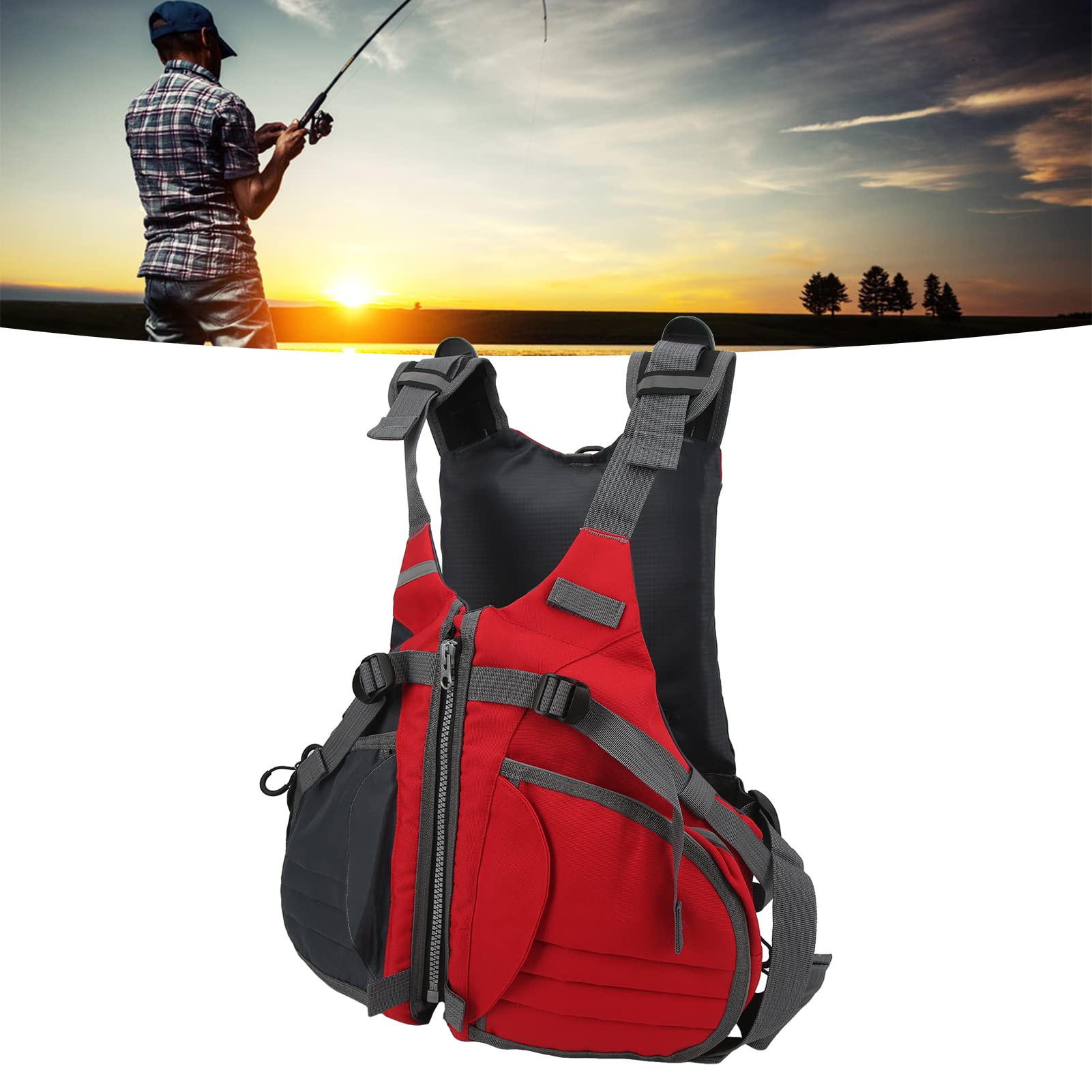 **Breathable Adjustable Fishing Vest Backpack for Men & Women - Lightweight Mesh Fly Fishing Gear for Outdoor Adventures - Perfect for Hiking, Camping, and Angling**
