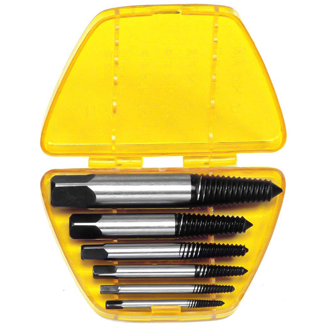 Genius Tools 6-Piece Screw Extractor Set AT-EX6 | Easy Broken Bolt & Screw Removal Kit for DIY & Professional Use