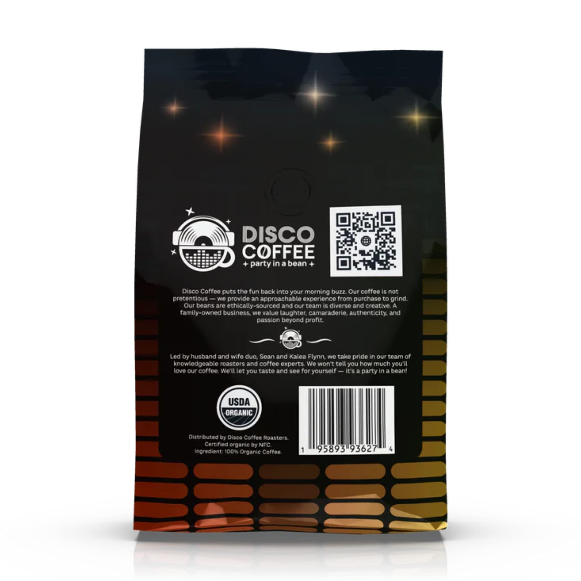 Disco Coffee Organic Medium Roast Gypsy Queen Blend - Premium Sumatra, Ethiopian Yirgacheffe & Colombian Coffee (12oz) - Perfect for Home Coffee Makers & French Press Brewing