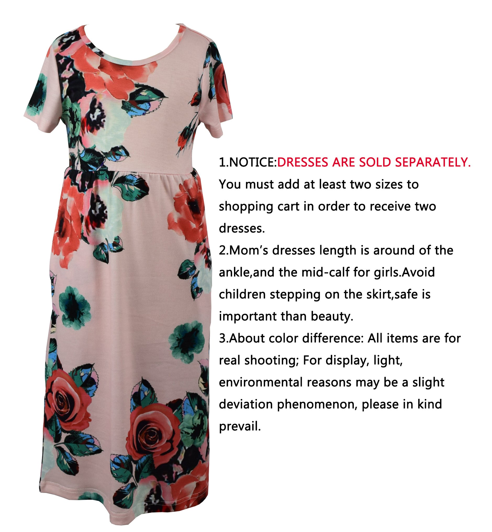 Mommy and Me Maxi Dresses - Bohemian Floral Printed Matching Outfits for Mother and Daughter | Perfect for Family Photos, Vacations & Special Occasions