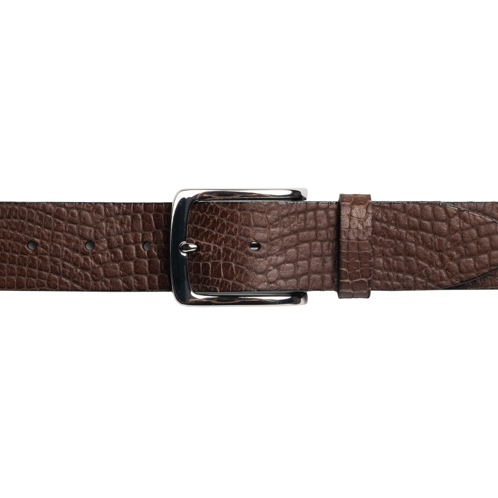 Premium Embossed Full Grain Italian Leather Belt for Men - Stylish & Durable Fashion Accessory for Casual, Business & Formal Wear