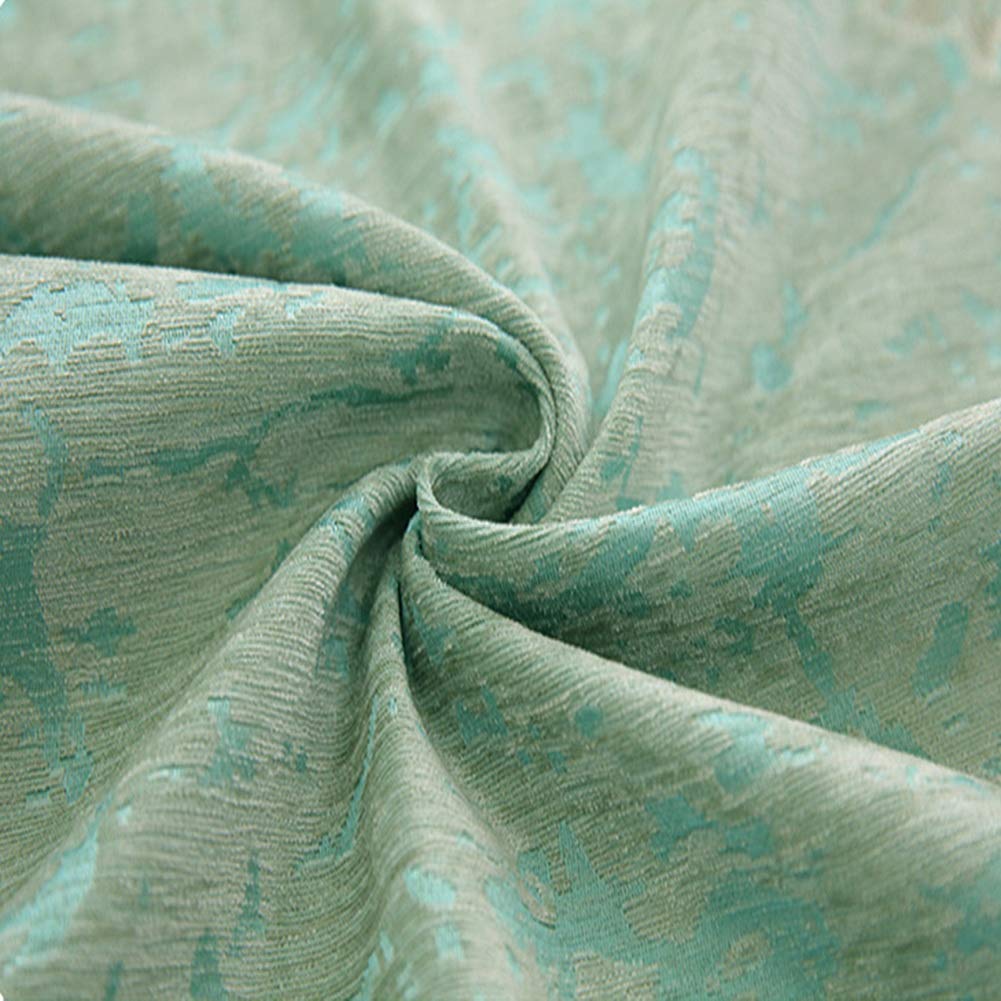 Gxi Custom Chenille Waterfall Valance - Blackout Thermal Insulated Luxury Curtain Drapes with Rod Pocket Top, 1 Panel 118 Inch, Green - Perfect for Living Room, Bedroom & Home Theater Window Treatments