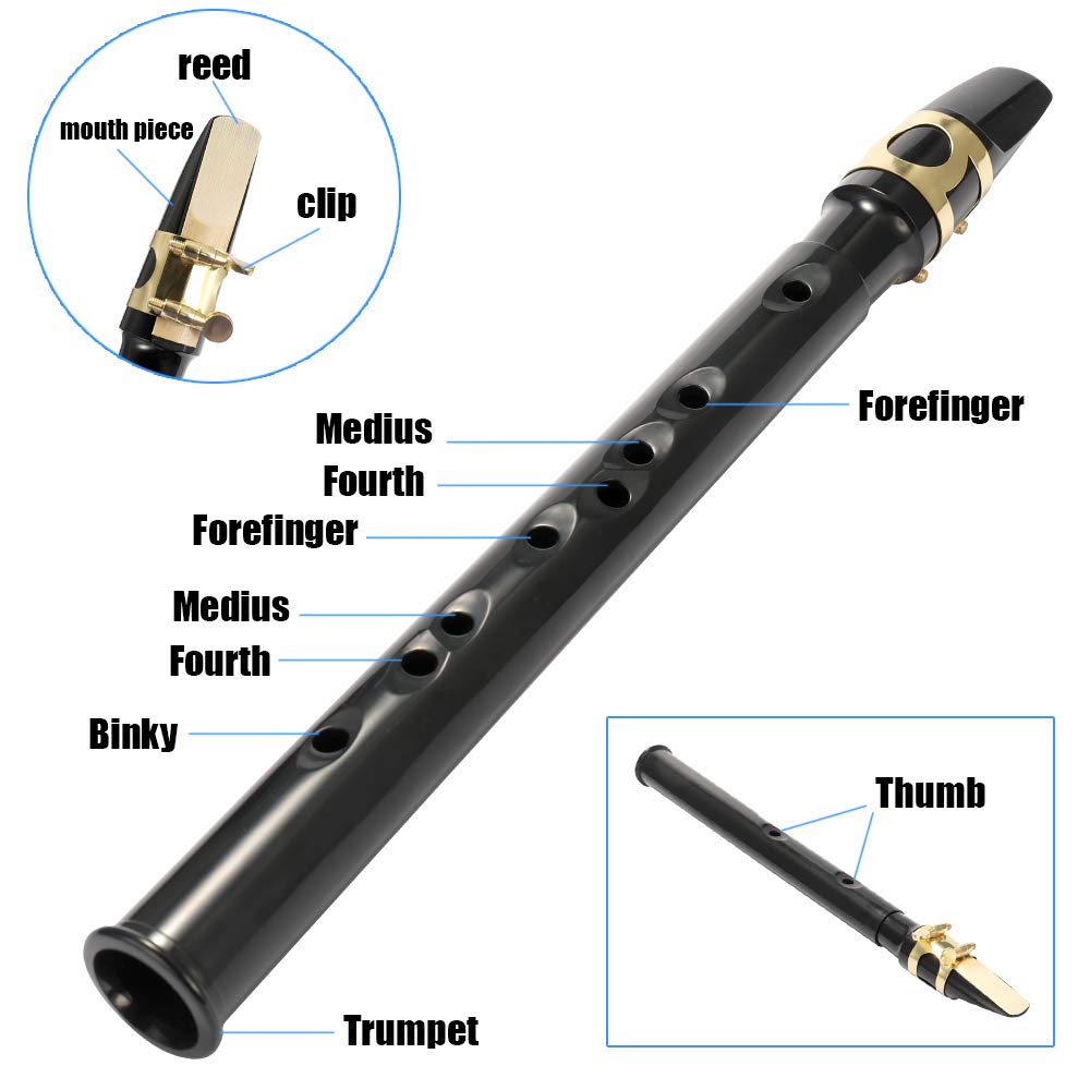 Portable Mini Saxophone with Carrying Case - Pocket Sax for Beginners & Professionals - Perfect for Travel, Practice & Live Performances