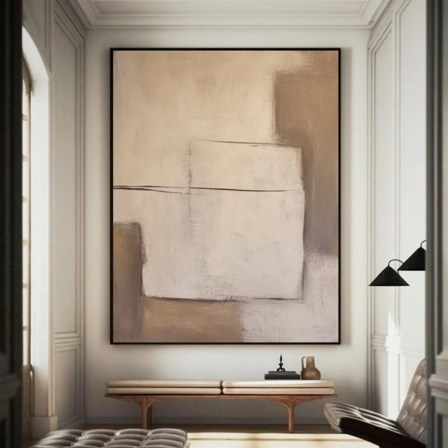Beige & Brown Abstract Wall Art Print #BB148 - Modern Home Decor for Living Room, Bedroom & Office