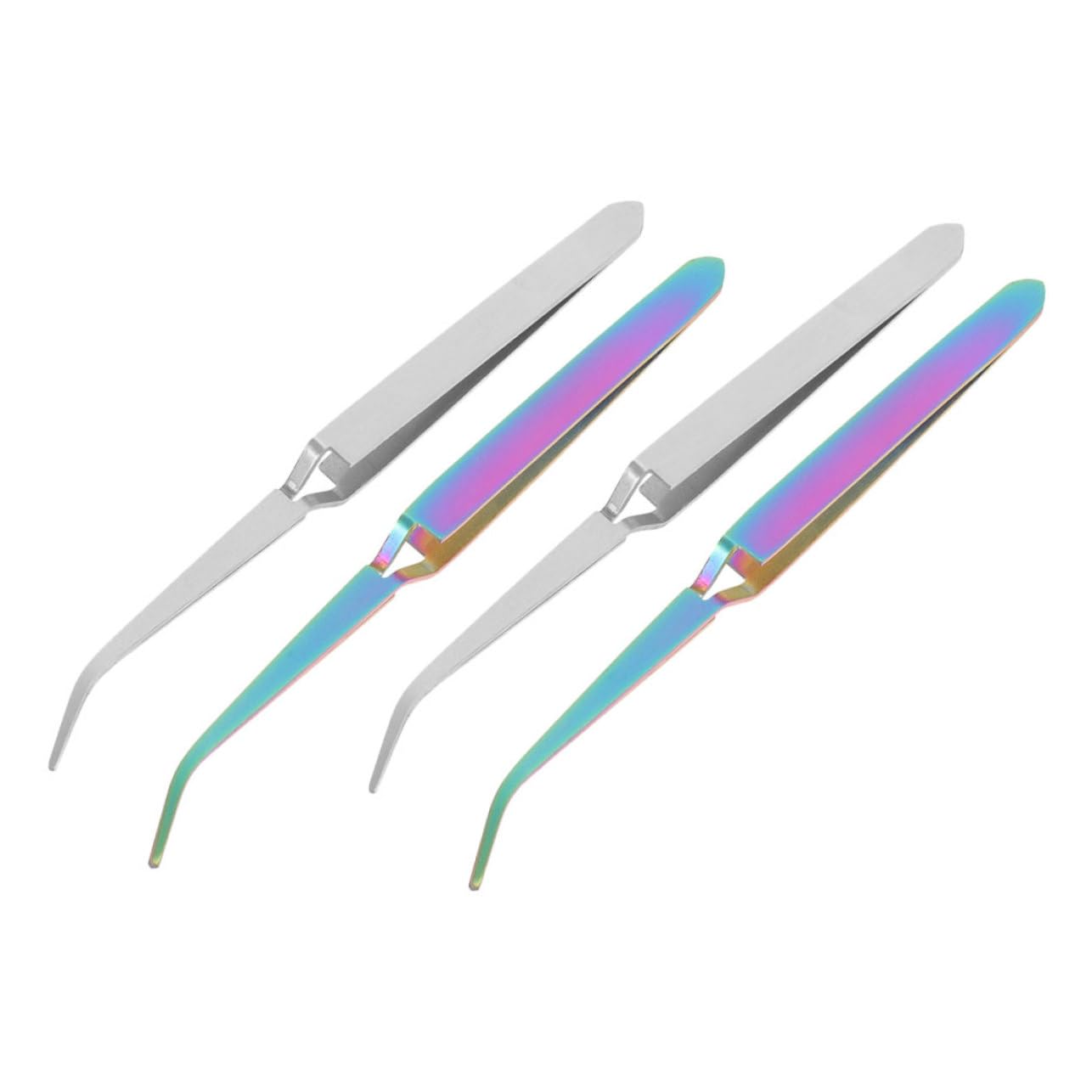 NOLITOY 4-Piece Stainless Steel Nail Art Kit - Nail Clips, Rhinestone Tweezers & Manicure Tools for Professional Nail Design | Perfect for Salons, DIY Nail Art & Home Manicures