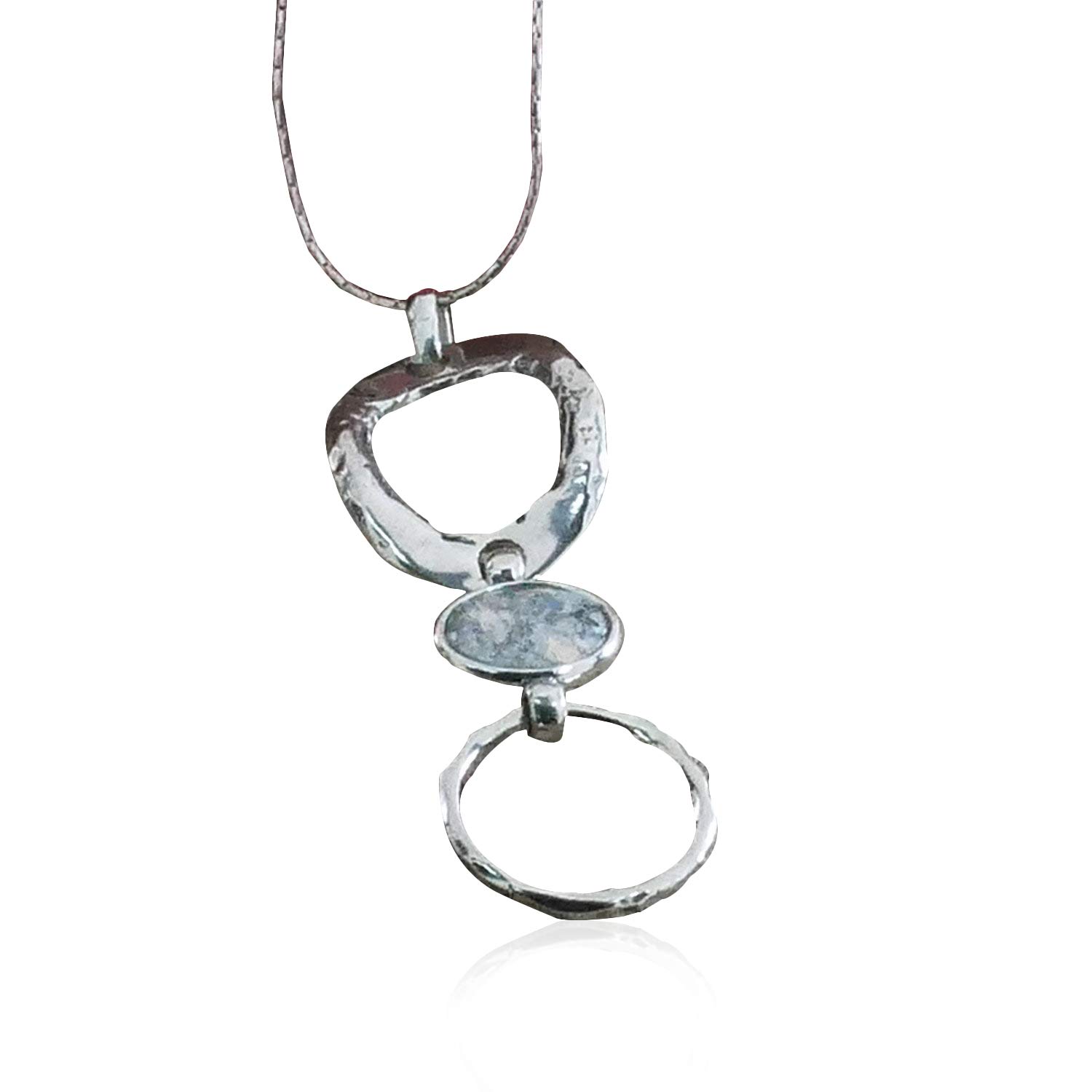 Ancient Roman Glass Pendant Necklace - Handcrafted 925 Sterling Silver Jewelry for Women, Perfect for Gifts, Weddings & Special Occasions