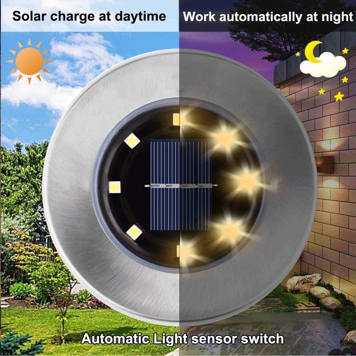 Solar Powered Ground Lights - Waterproof Outdoor Garden Lights, Bright LED Landscape Lighting for Pathway, Yard, Deck, Lawn, Patio & Walkway (4 Pack Warm White) - Perfect for Nighttime Safety & Garden Decoration