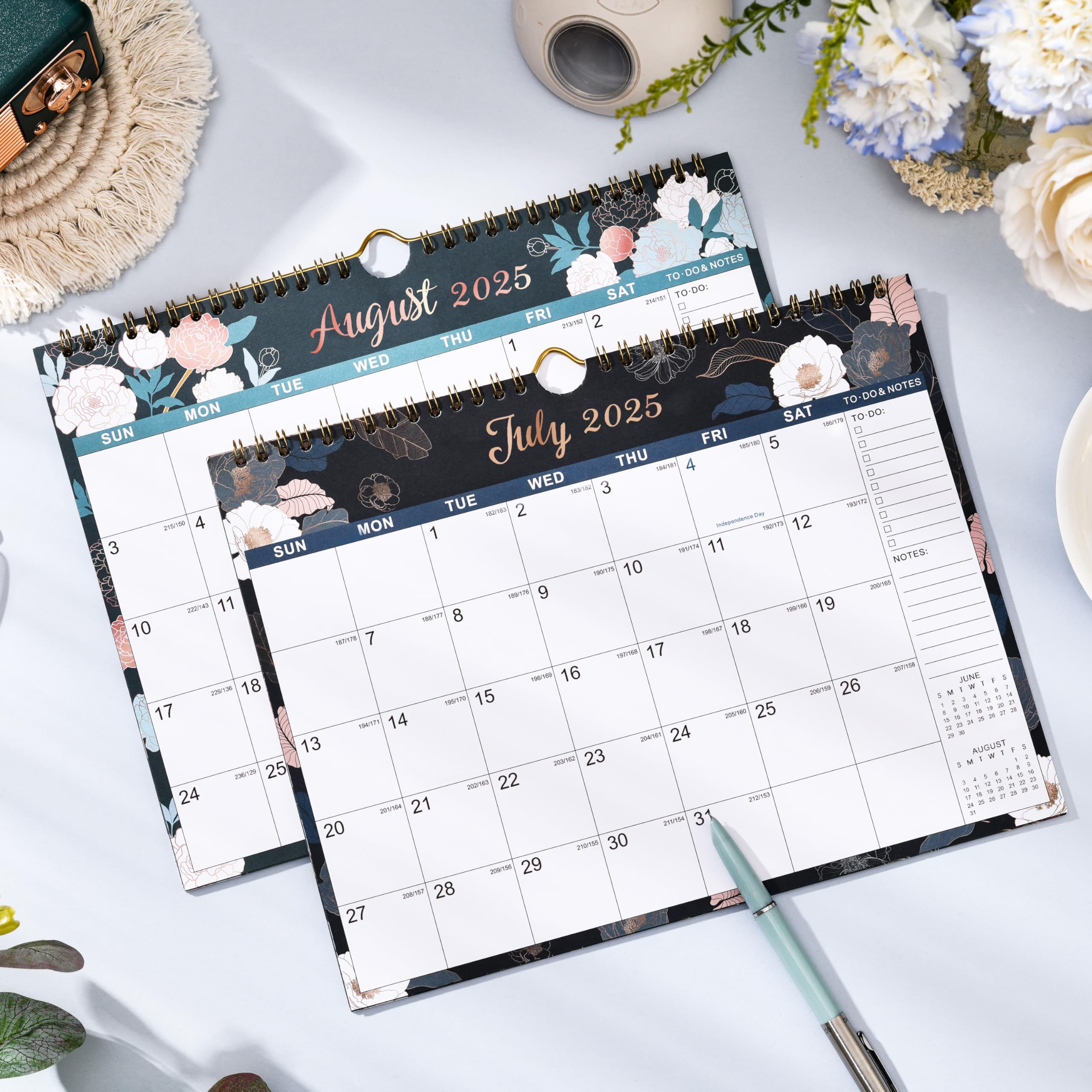 2025-2026 Wall Calendar with Floral Art - 18 Month Planner from July 2025 to December 2026, 8.5