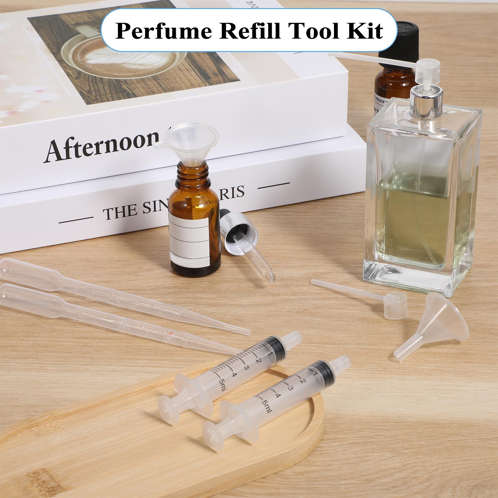 8-Piece Perfume Refill Kit - Clear Syringe, Funnel & Dispenser Set for Liquid Fragrance Transfer, Essential Oils & Sample Bottles | Perfect for Travel, DIY Perfume Mixing & Precise Liquid Application