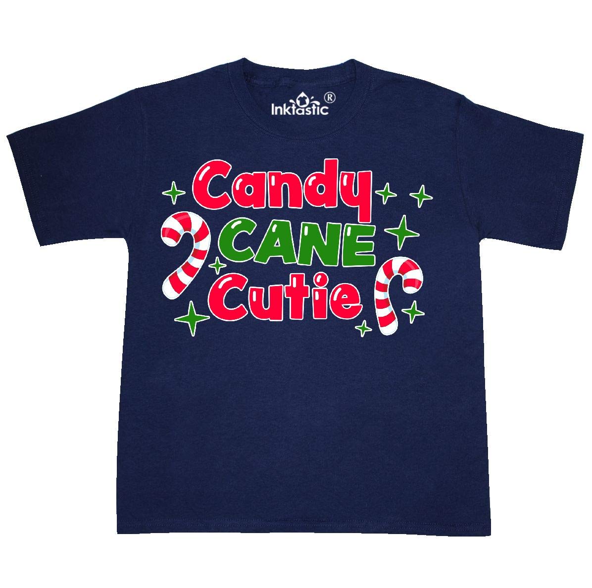 Inktastic Christmas Candy Cane Cutie Youth T-Shirt - Festive Holiday Graphic Tee for Kids & Teens - Perfect for Christmas Parties, Family Gatherings & Winter Celebrations