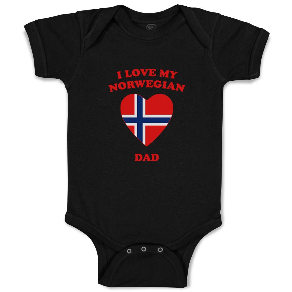 Custom Baby Bodysuit for Boys & Girls - 'I Love My Norwegian Dad' - 100% Cotton Baby Clothes - Perfect for Family Photos & Cultural Celebrations