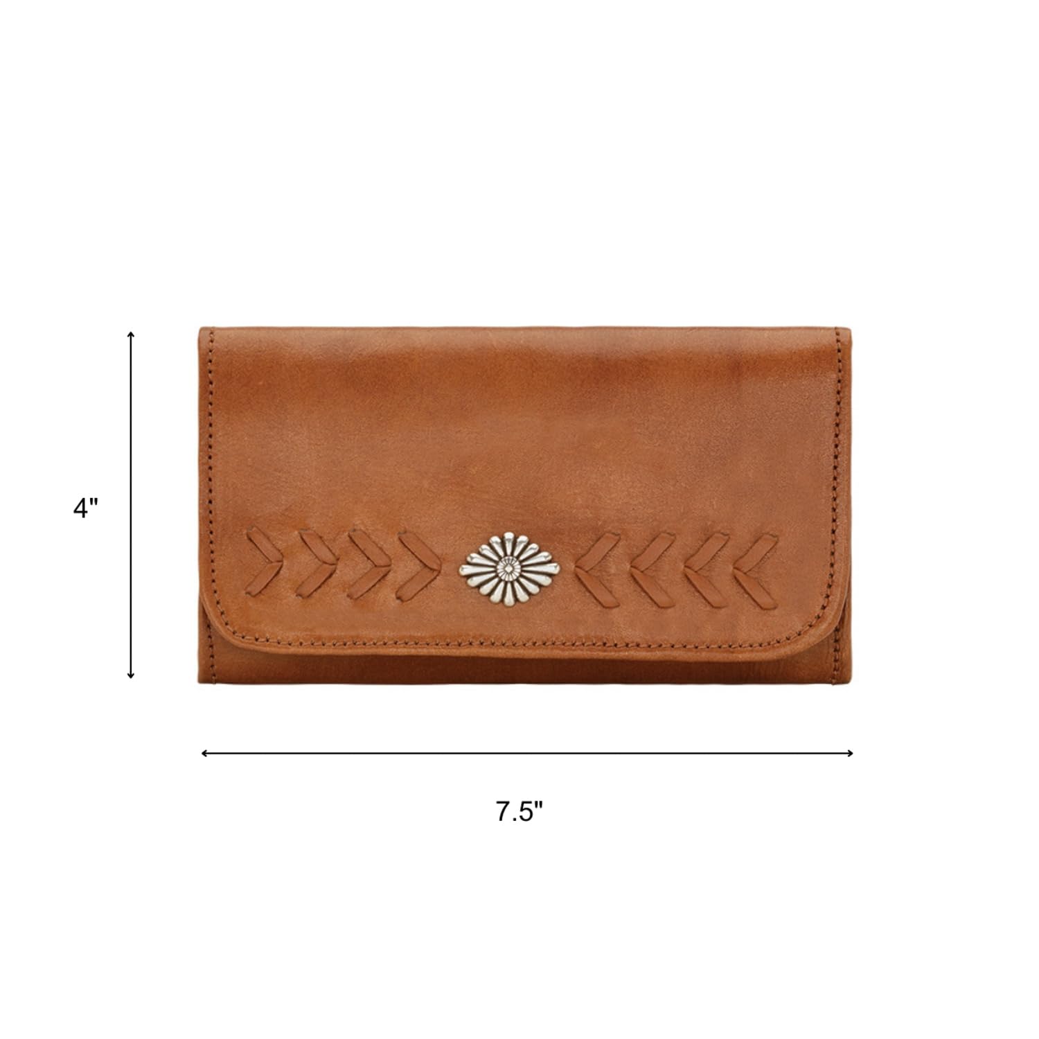 American West Women's Mohave Canyon Tri-Fold Wallet - Golden Tan Leather Wallet for Ladies - Perfect for Everyday Use, Travel & Gift Giving