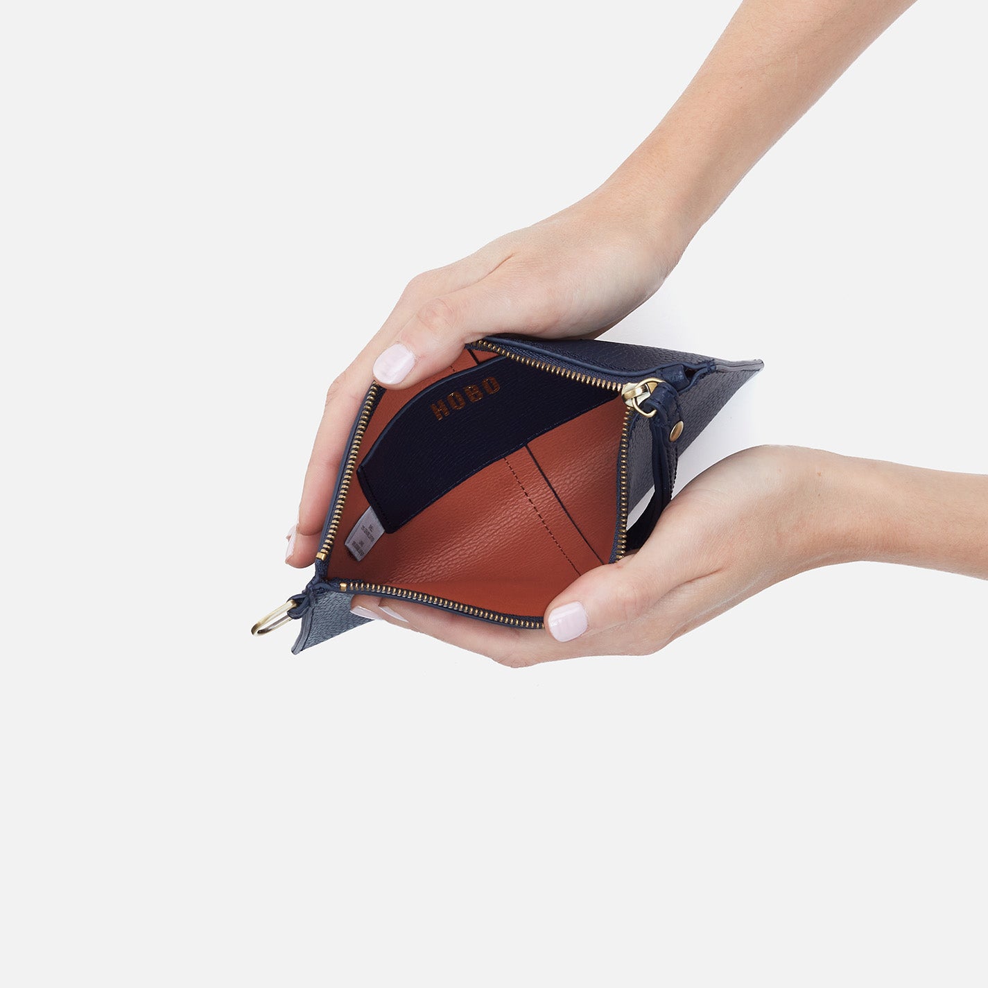Vida Small Pouch in Micro Pebbled Leather - Mood Indigo | Compact Leather Wallet for Women | Perfect for Everyday Essentials, Travel & Gifts