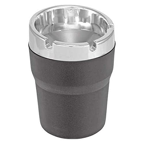 Premium Bell Ash Can - Black & Chrome Metal Design - Pack of 10 - Durable Outdoor & Indoor Ashtray for Patio, Garden, Poolside & Smoking Areas