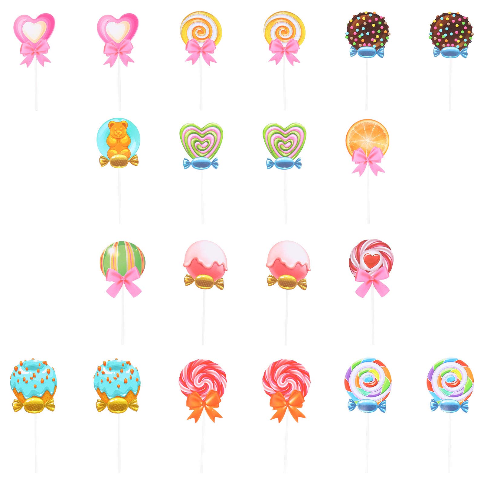 24pcs Lollipop Card Cupcake Toppers - Decorative Cake Inserts, Baking Accessories for Birthday, Wedding & Party Cakes - Perfect for DIY Dessert Decorations and Sweet Treat Displays