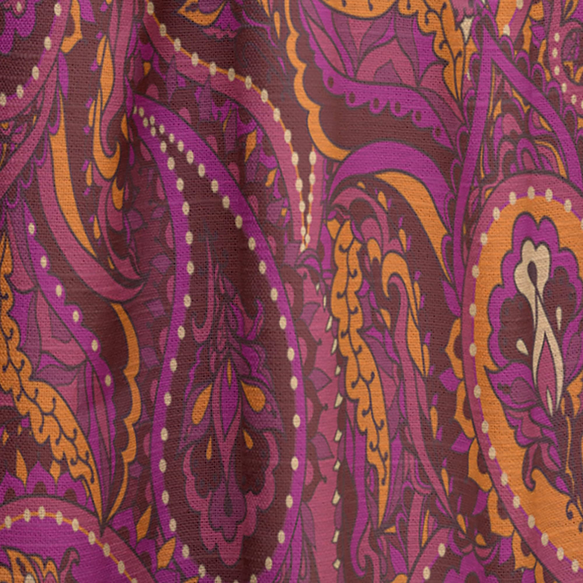 DesignQ Paisley Indian Pattern Thermal Insulated Curtains - Single Panel 52x120 Inches - Elegant Window Treatments for Bedroom & Living Room | Perfect for Home Decor, Privacy & Light Control
