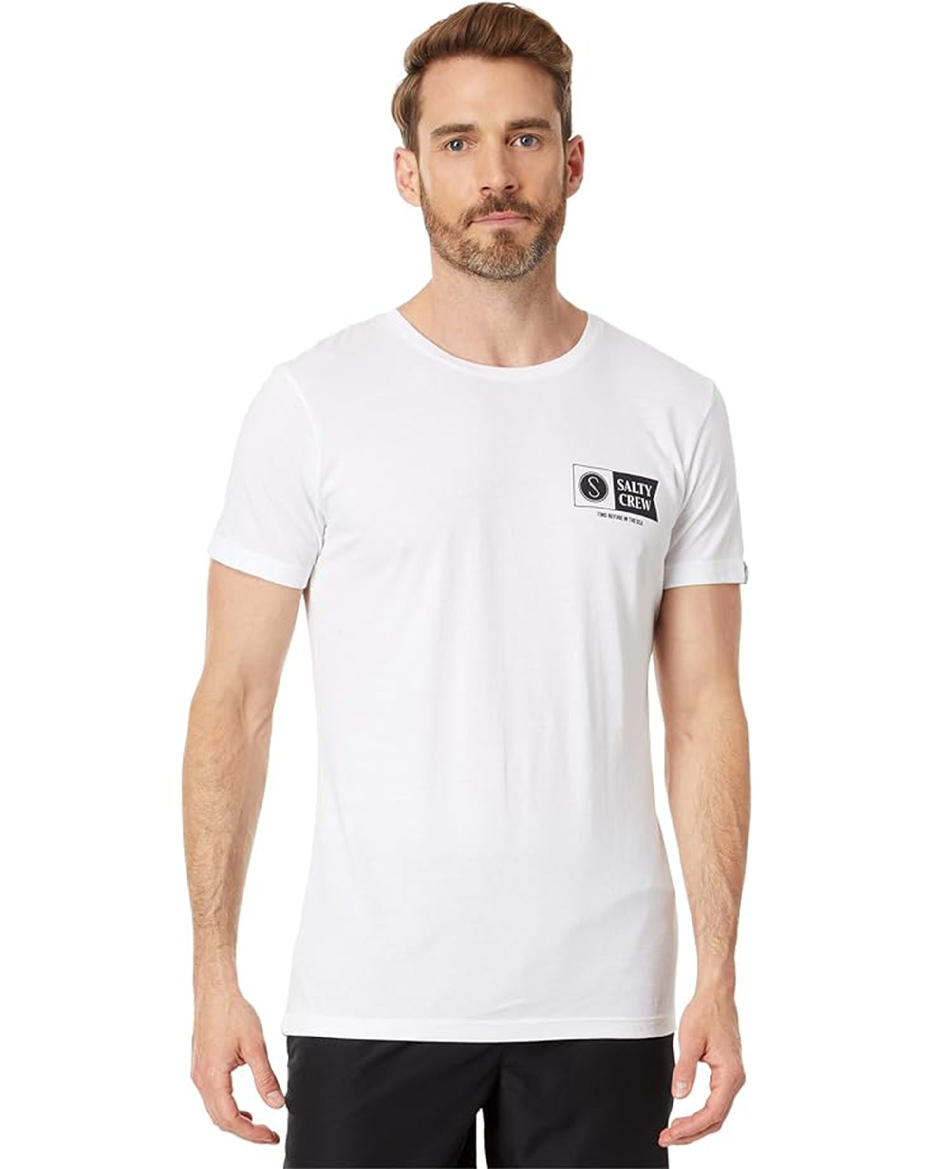 Alpha Short Sleeve T-Shirt for Men - Premium Cotton Comfort Fit Crew Neck Tee - White - Perfect for Casual Wear, Gym & Everyday Outfits
