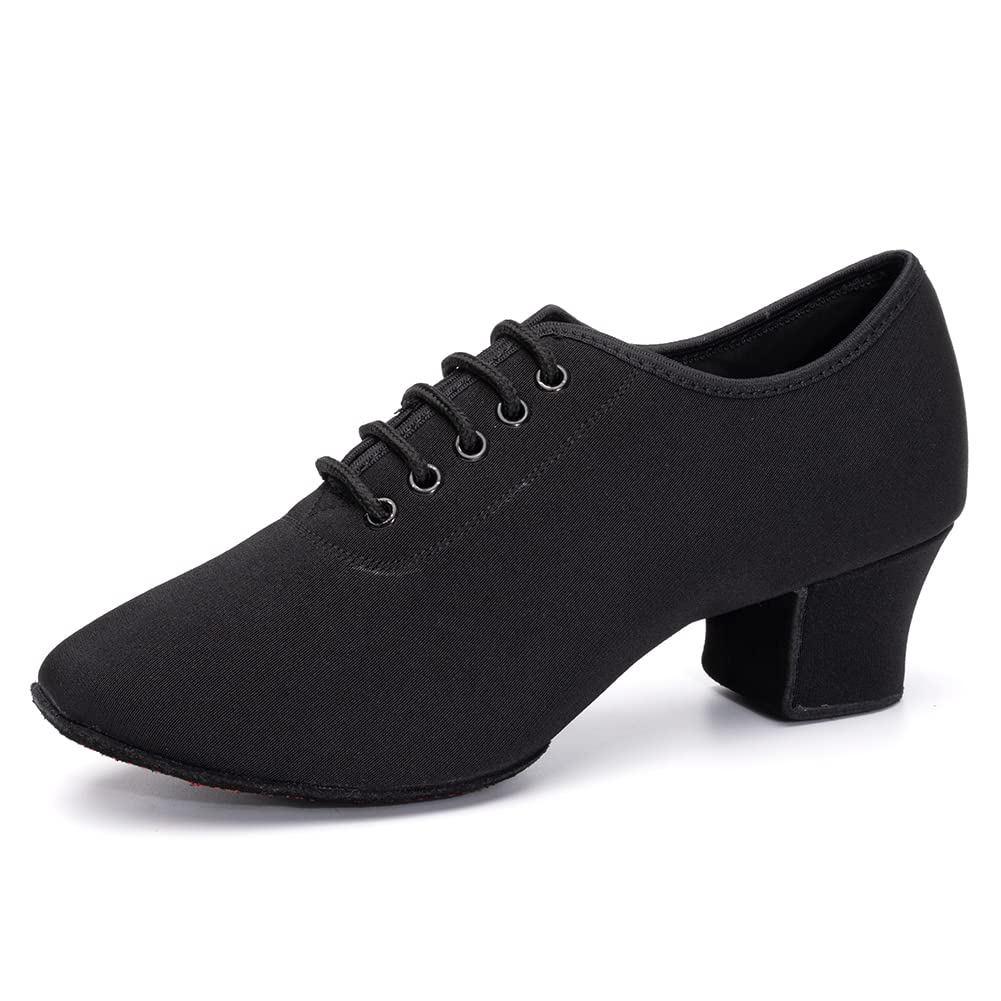 Professional Women's Ballroom Dance Shoes - Breathable Canvas Closed-Toe Salsa Shoes with Low Heel for Latin, Swing & Practice | Perfect for Social Dancing, Performances & Dance Classes