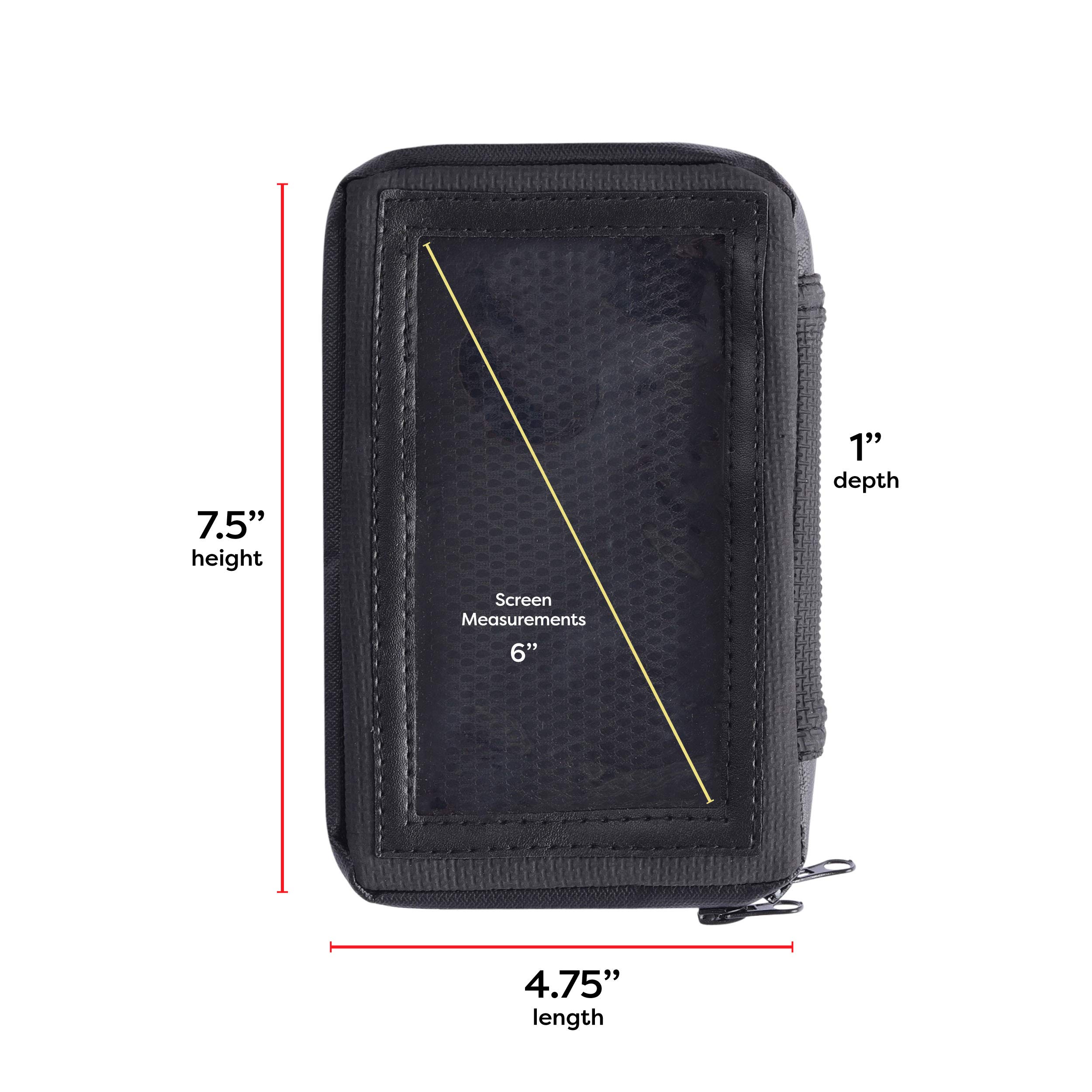 Waterproof Motorcycle Phone Case Holder - Magnetic Phone Pouch with Large Zipper Pocket | Touchscreen Accessible | Ideal for Riding, Commuting & Outdoor Adventures