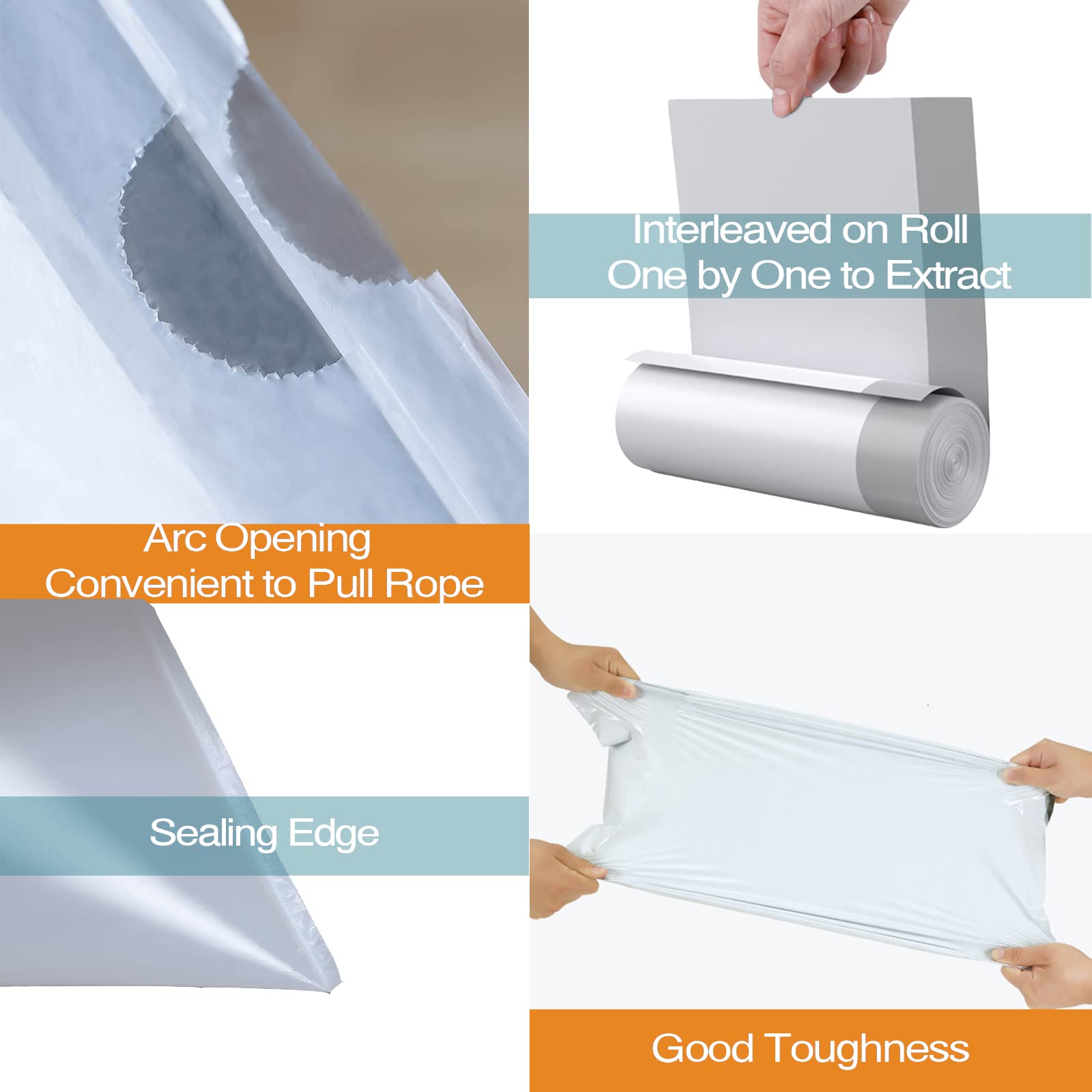 Code P Heavy Duty 13-16 Gallon Trash Bags (200 Count) - 1.2 Mil Thick, Reinforced Drawstring, Leak-Proof & Tear Resistant - Compatible with simplehuman Code P White Garbage Cans (50-60 Liter) - Perfect for Kitchen, Office & Bathroom Waste Disposal