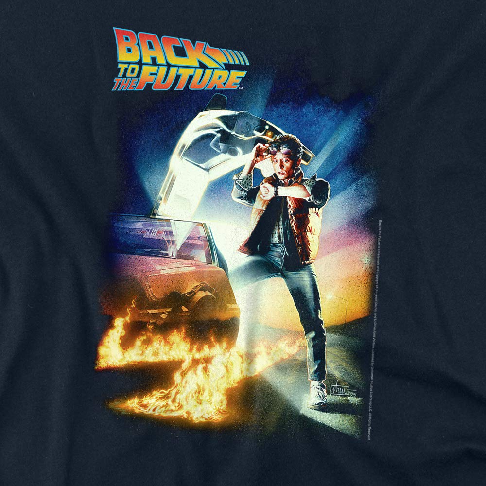 Popfunk Back to The Future Marty McFly Graphic T-Shirt with Bonus Stickers - 80s Movie Fan Gift, Cosplay & Casual Wear