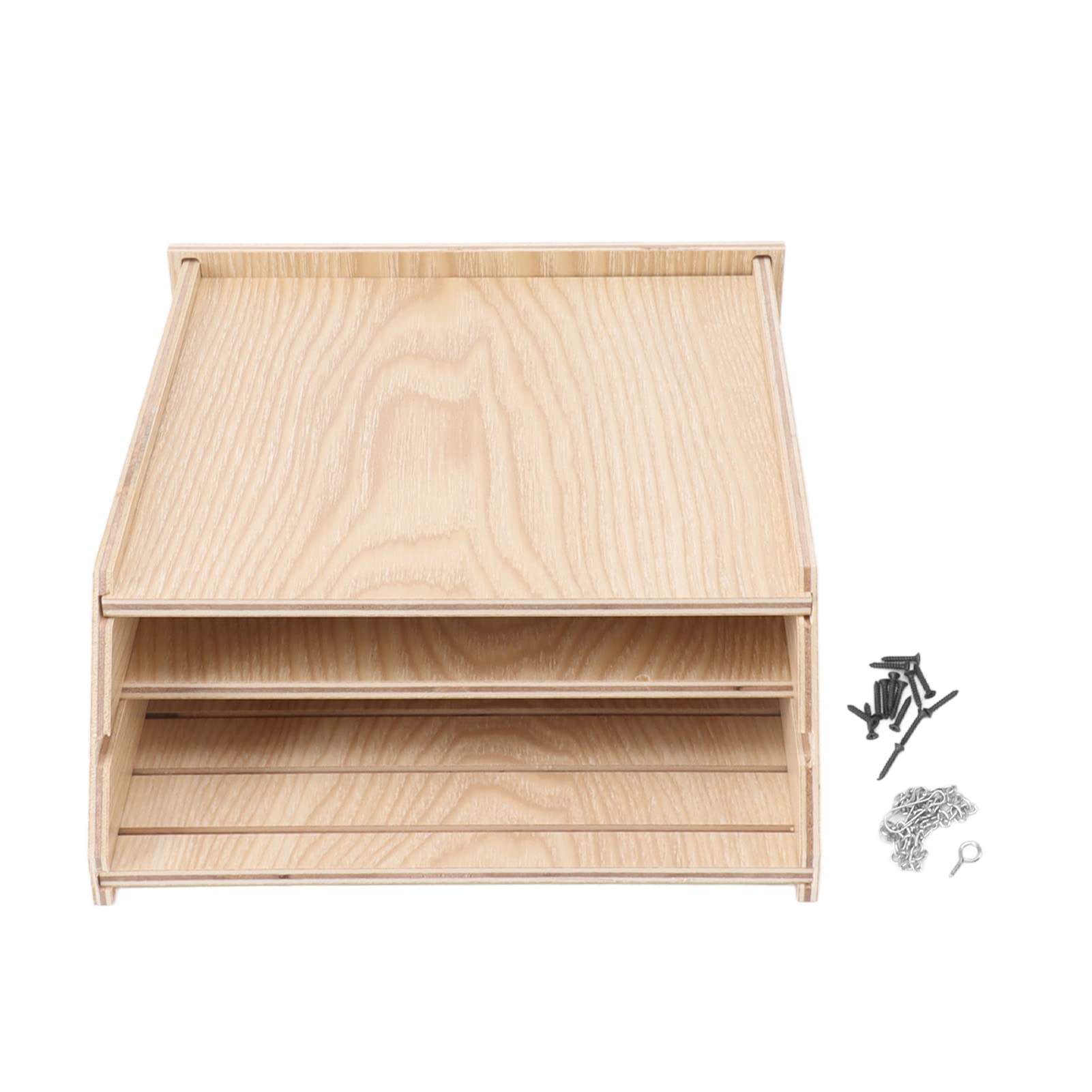Natural Wooden Bat House for Backyard & Garden - Eco-Friendly Outdoor Bat Box with Anti-Rust Protection - Attract Bats for Natural Pest Control in Your Yard or Garden