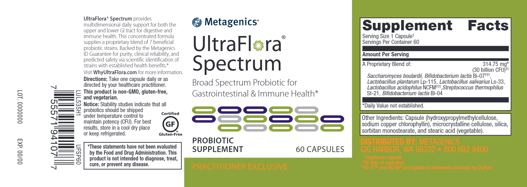 UltraFlora® Spectrum Probiotic Supplement for Gut Health - Supports Digestion & Immune System - Ideal for Daily Wellness & Travel Use