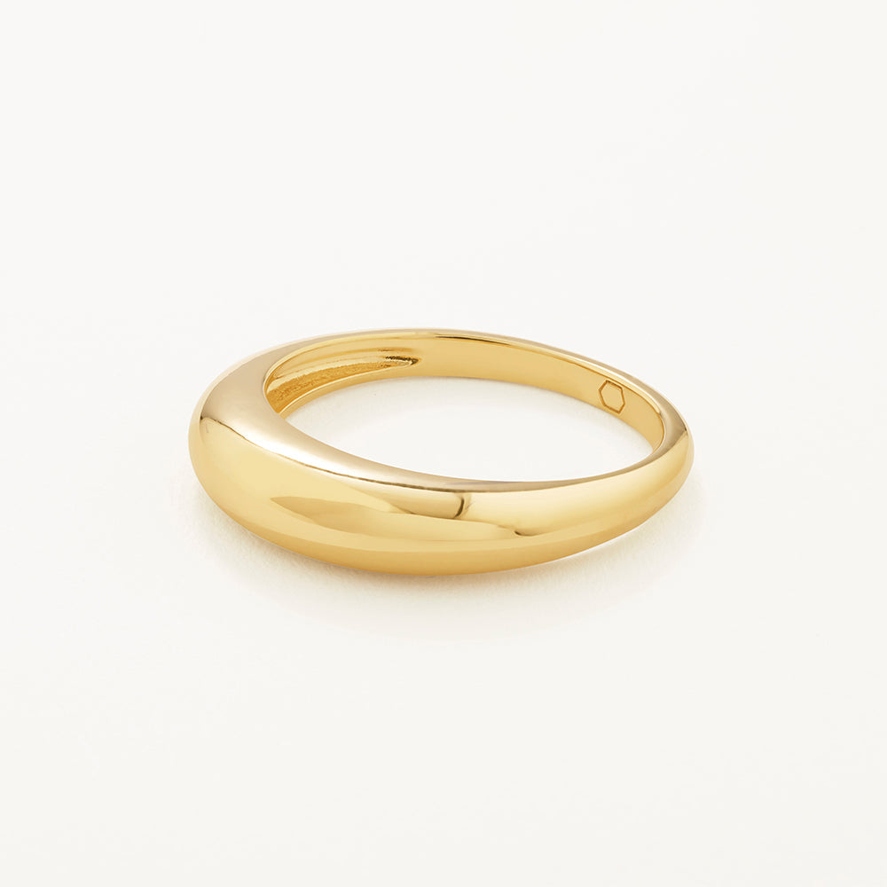 Elegant Slim Curve Dome Ring in 14K Gold - Perfect for Everyday Wear & Special Occasions