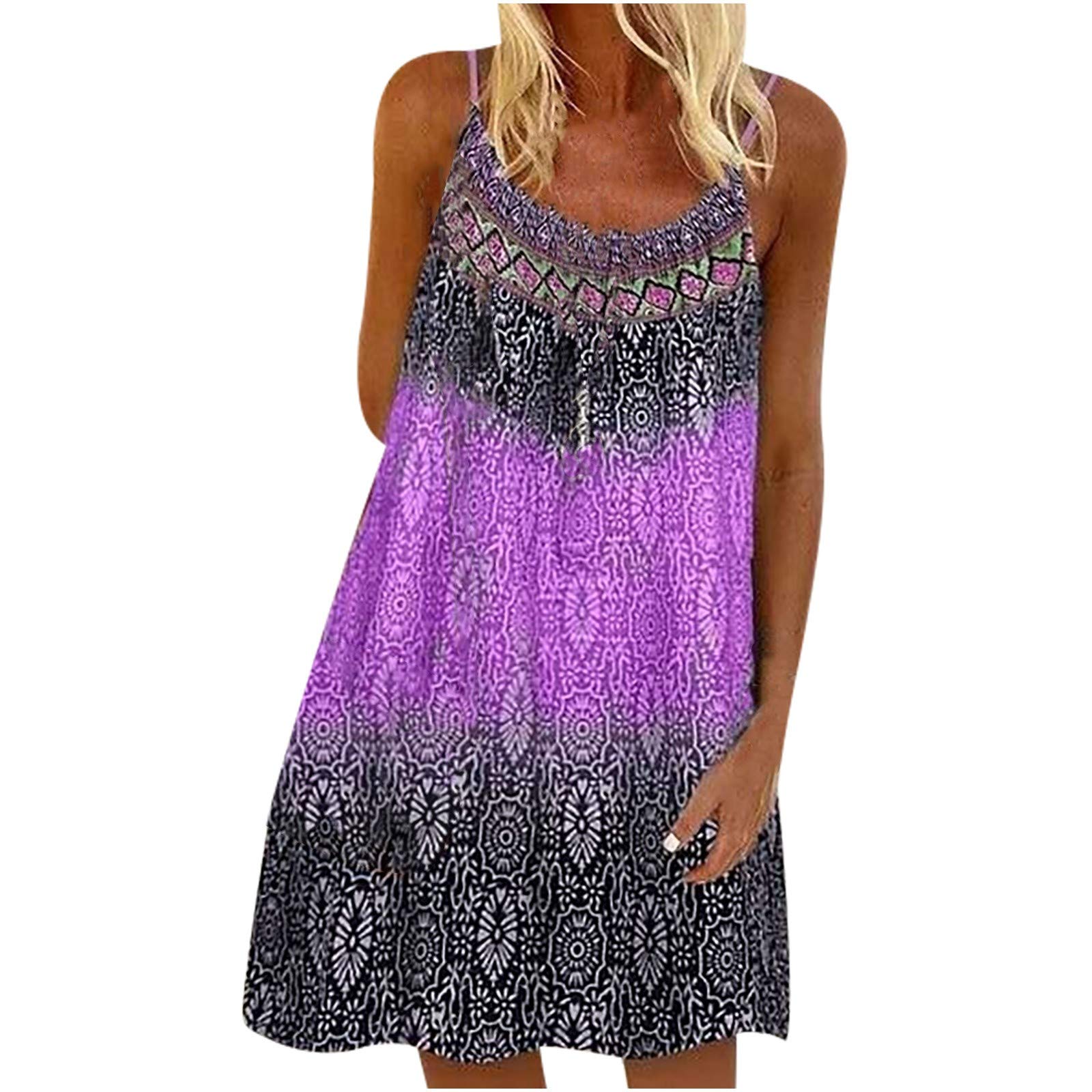 Bohemian Floral Maxi Dress for Women - A-Line Sleeveless Summer Dress with Casual Print | Perfect for Beach Vacations, Music Festivals & Summer Outings