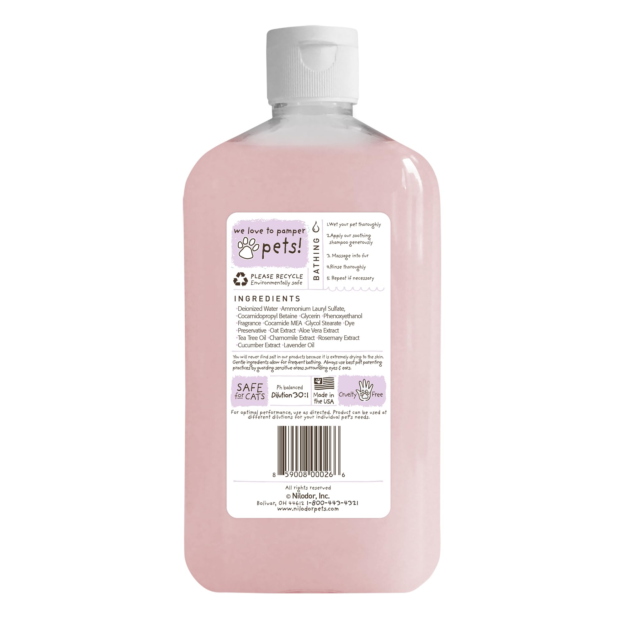 Bobbi Panter Soothing Dog Shampoo for Sensitive Skin - Lavender Scented 30:1 Concentrated Formula | Heals & Calms Irritated Skin | Made in USA | Professional Groomer Recommended | 14 oz | Perfect for Bathing Dogs with Allergies, Dryness & Skin Conditions